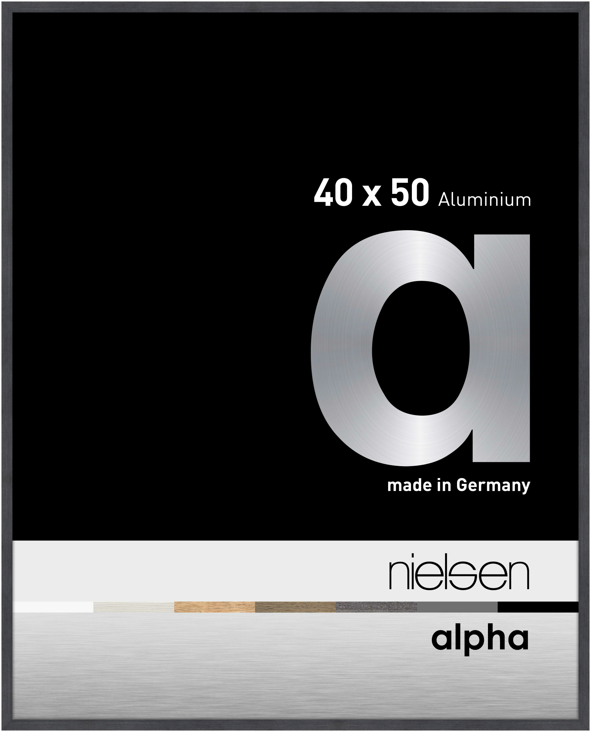 nielsen Aluminium Bilderrahmen Alpha, 40x50 cm, Grau