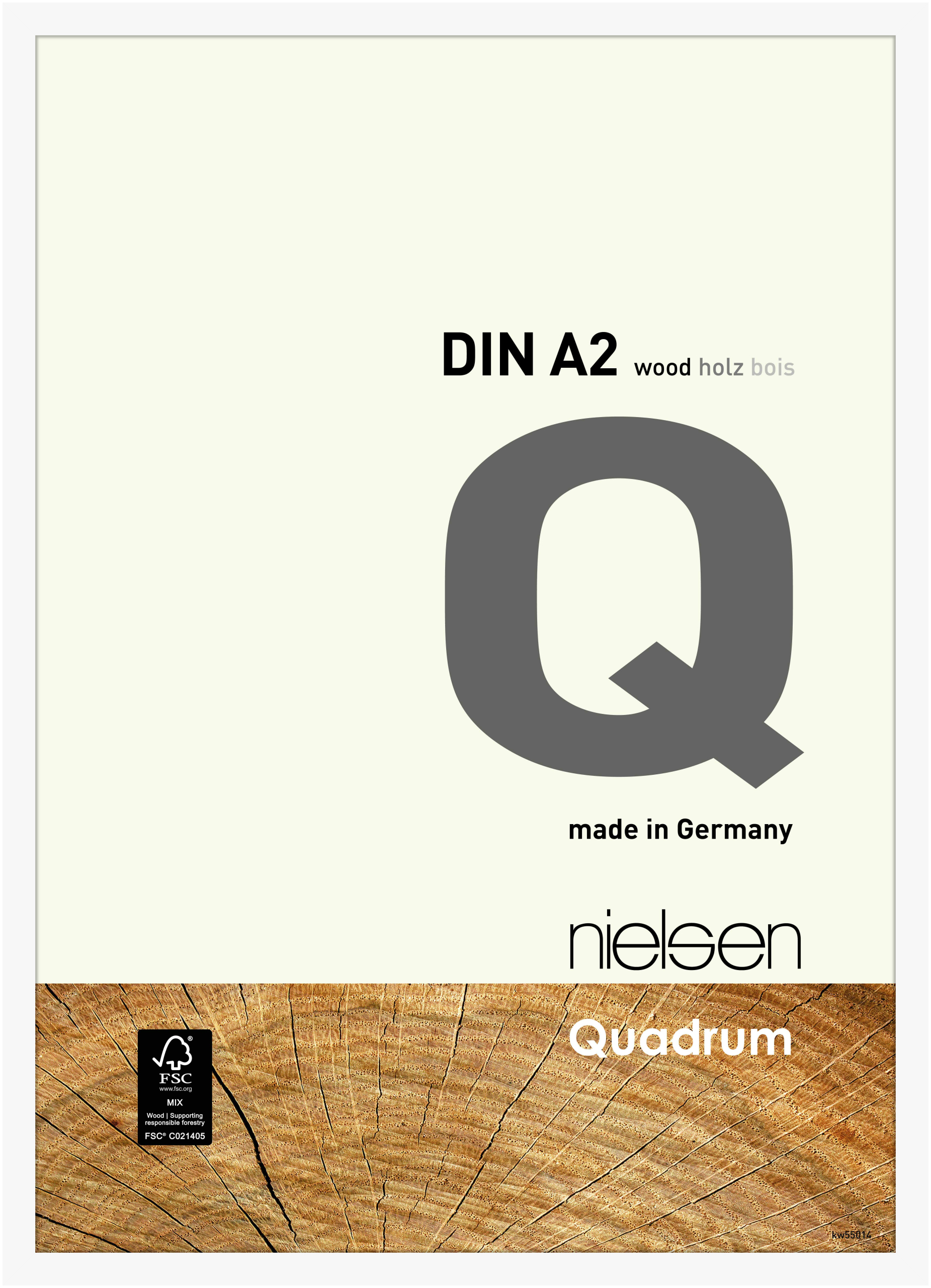 nielsen Holz Bilderrahmen Quadrum, 42x59,4 cm (A2), Deckend Weiß