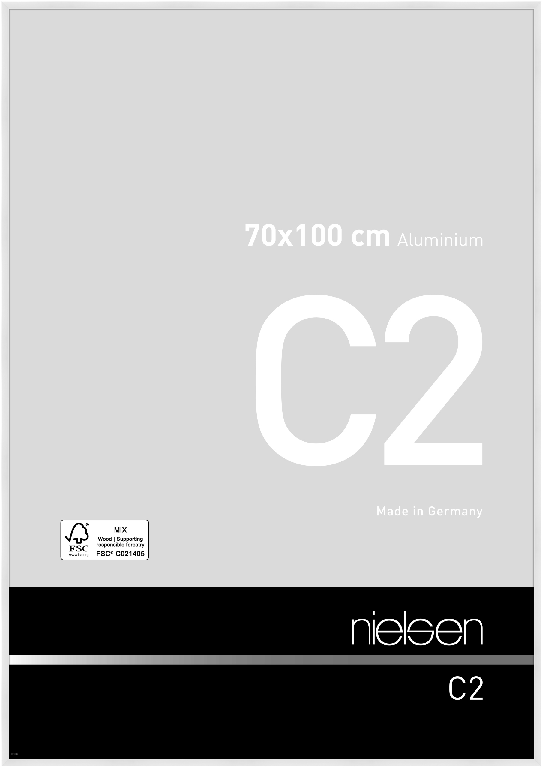nielsen Aluminium Bilderrahmen C2 Vision, 70,0x100,0cm, Weiß Glanz