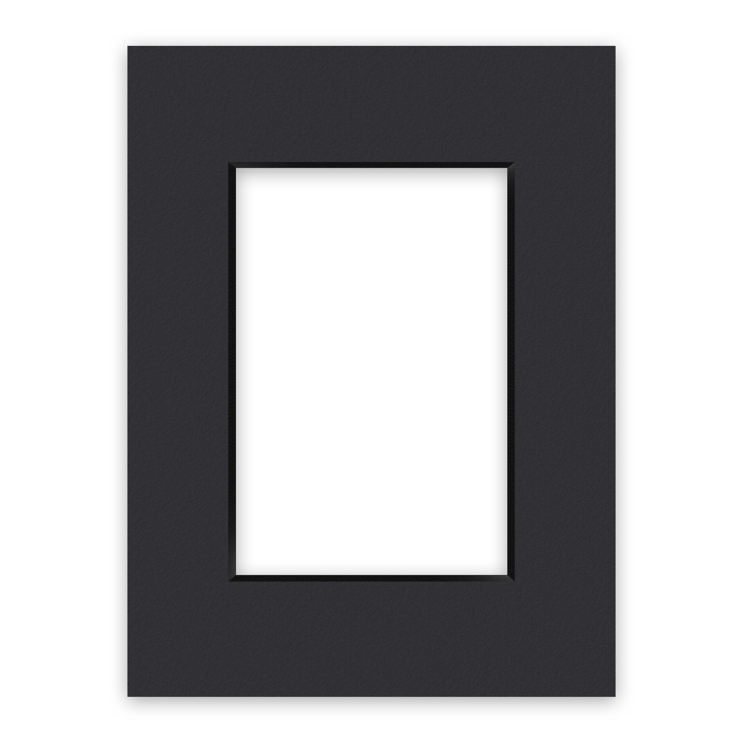 nielsen Conservation Passepartout 1,5 mm, Außenformat 18x24 cm für Bilder 10x15 cm, Schwarz glatt