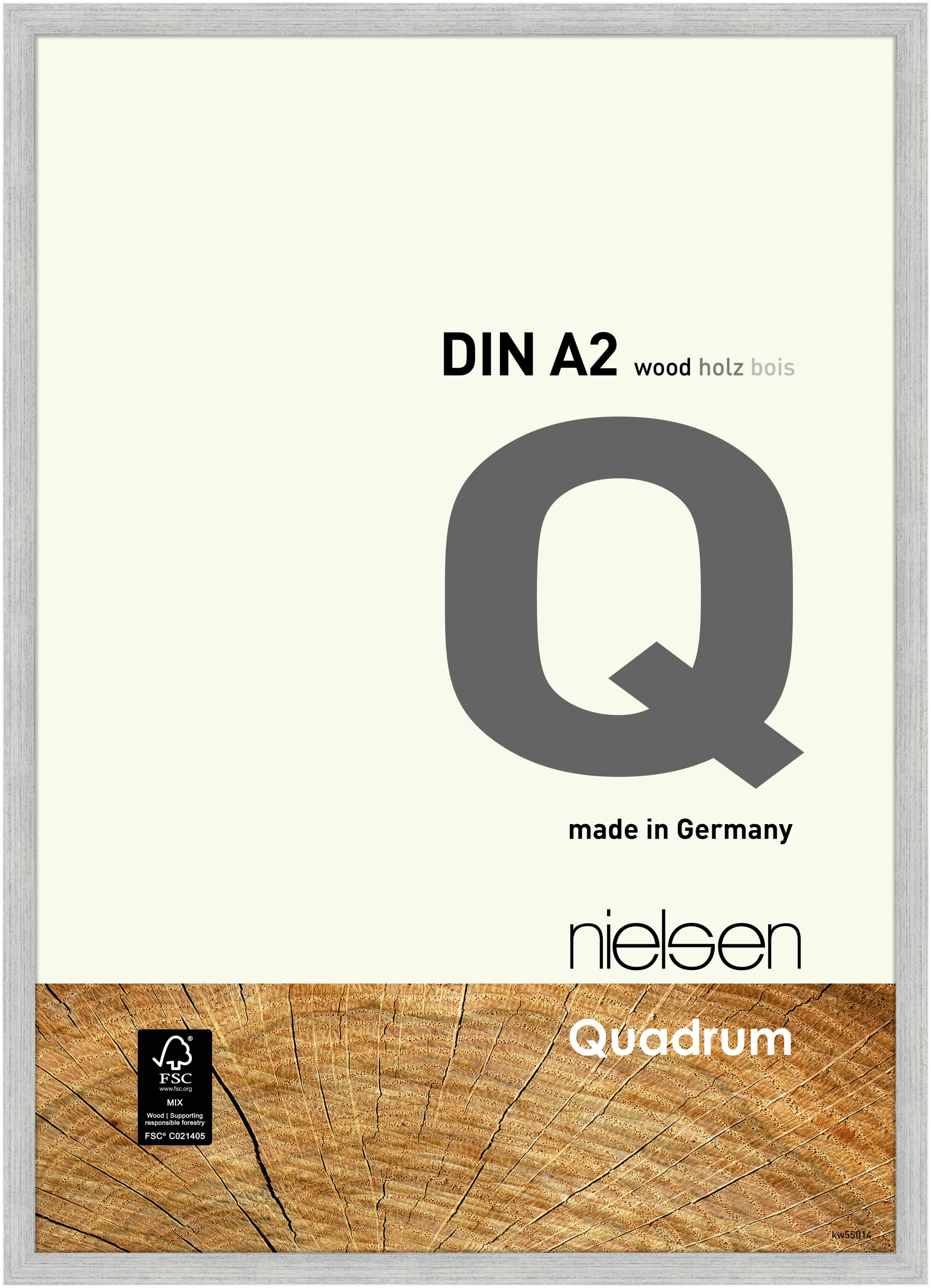 nielsen Holz Bilderrahmen Quadrum, 42x59,4 cm (A2), Silber
