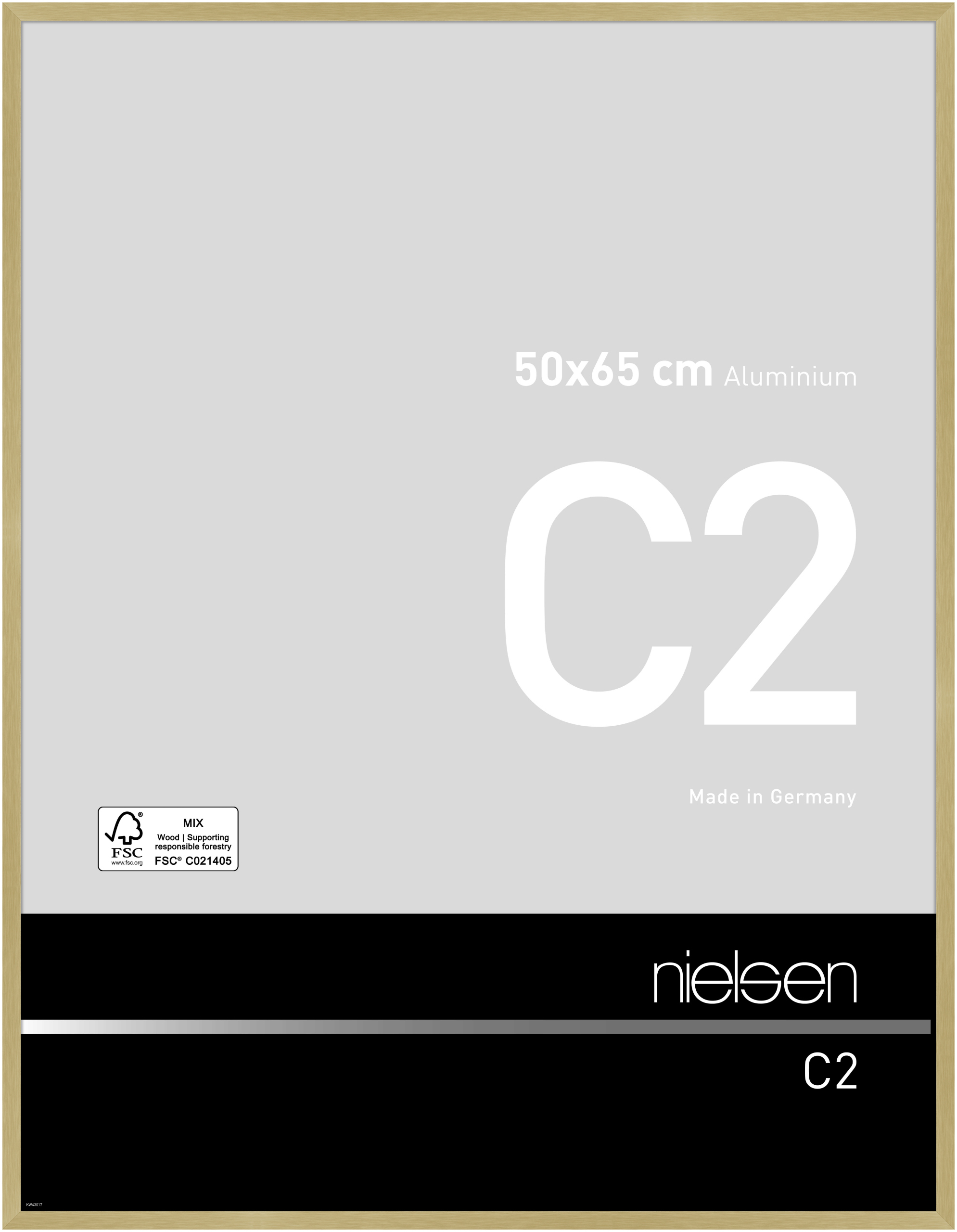 nielsen Aluminium Bilderrahmen C2, 50x65 cm, Struktur Gold Matt