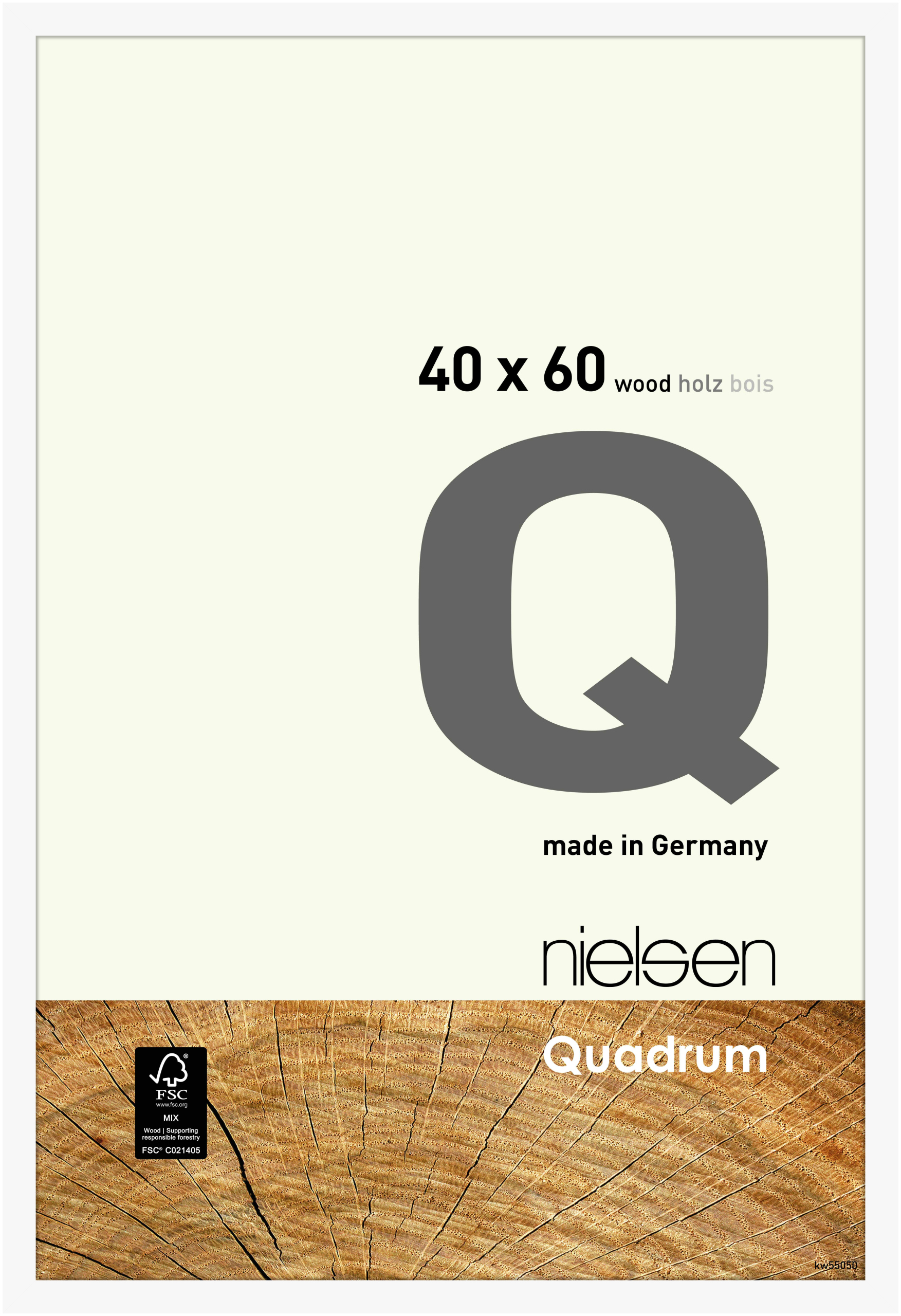 nielsen Holz Bilderrahmen Quadrum, 40x60 cm, Deckend Weiß