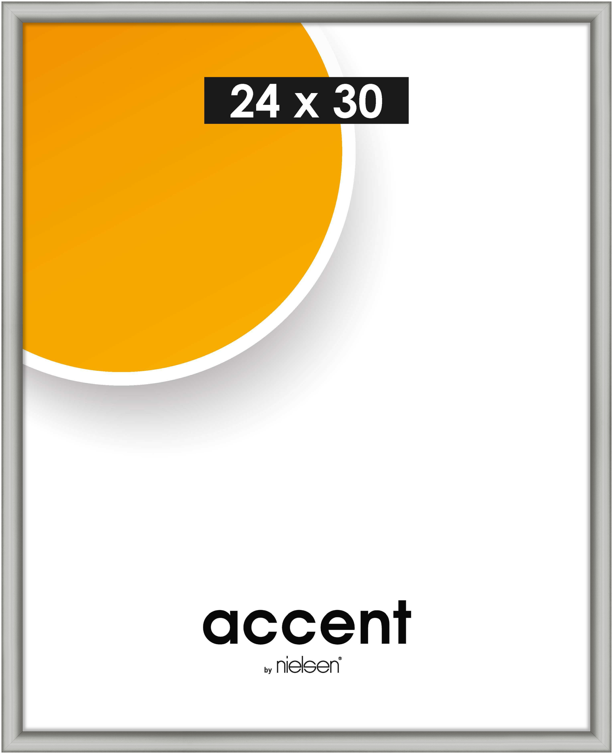 accent by nielsen Kunststoff Bilderrahmen Colorado Uni, 24x30 cm, Silber Matt