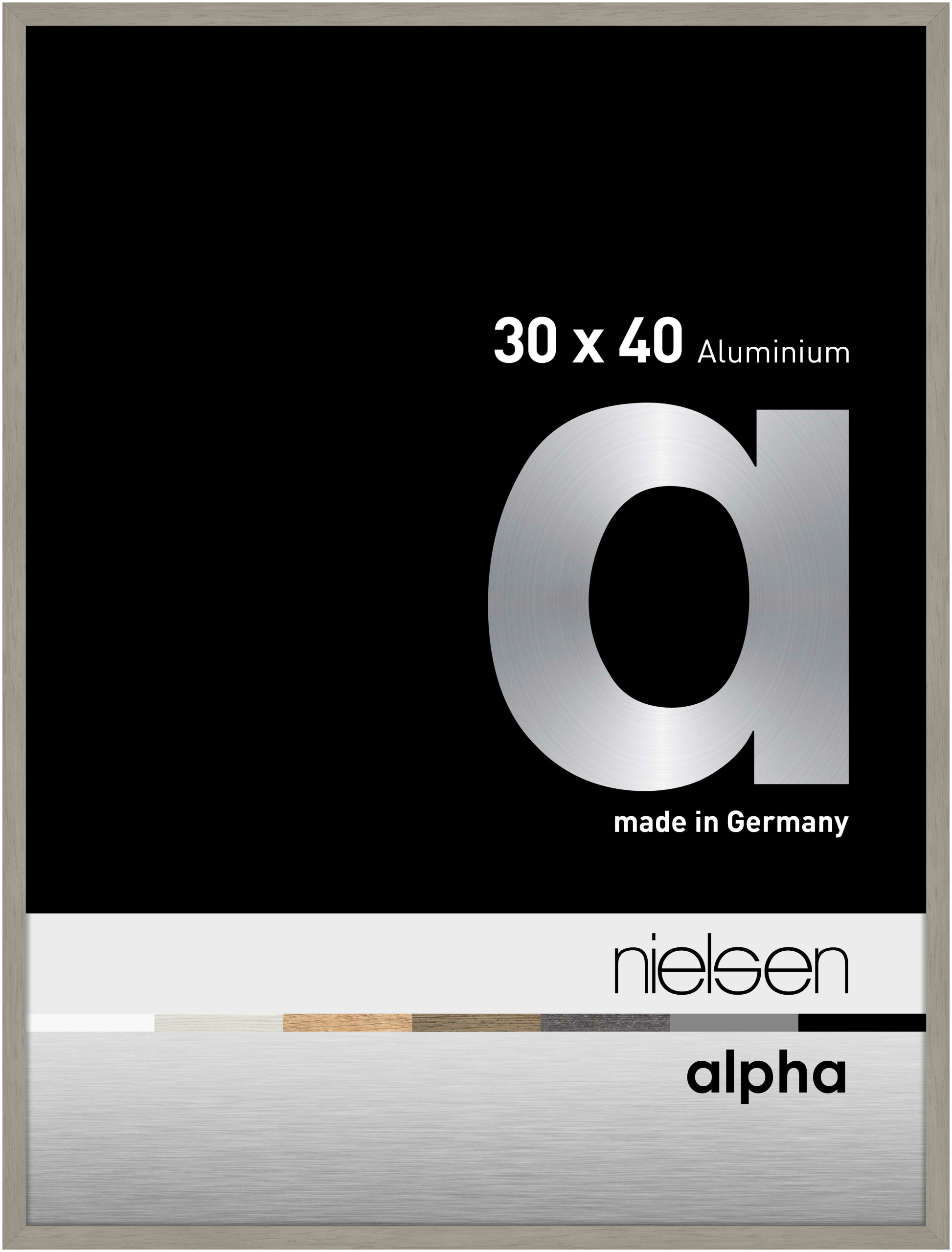 nielsen Aluminium Bilderrahmen Alpha, 30x40 cm, hellgrau