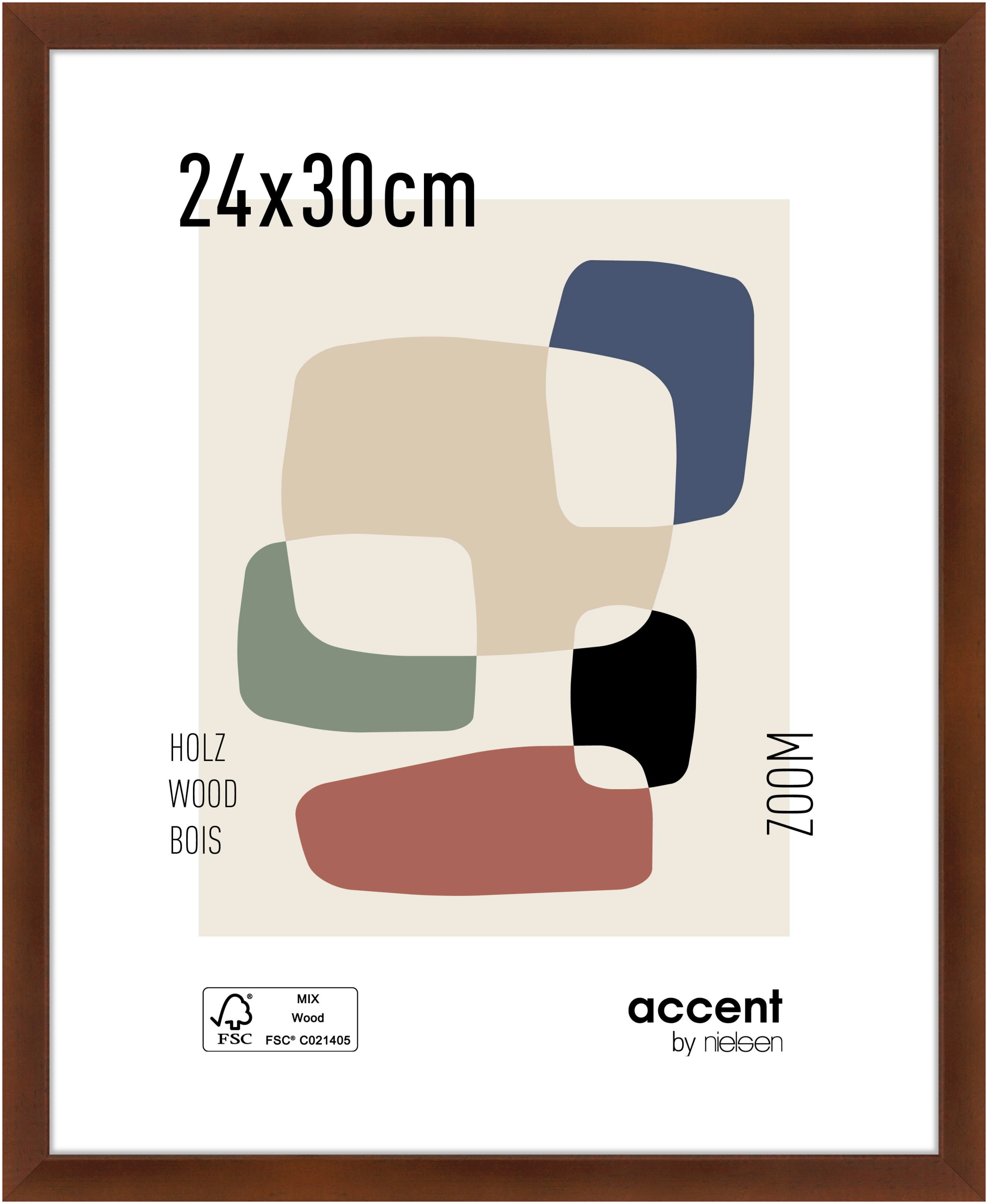 accent by nielsen Holz Bilderrahmen Zoom, 24x30 cm, Walnuss