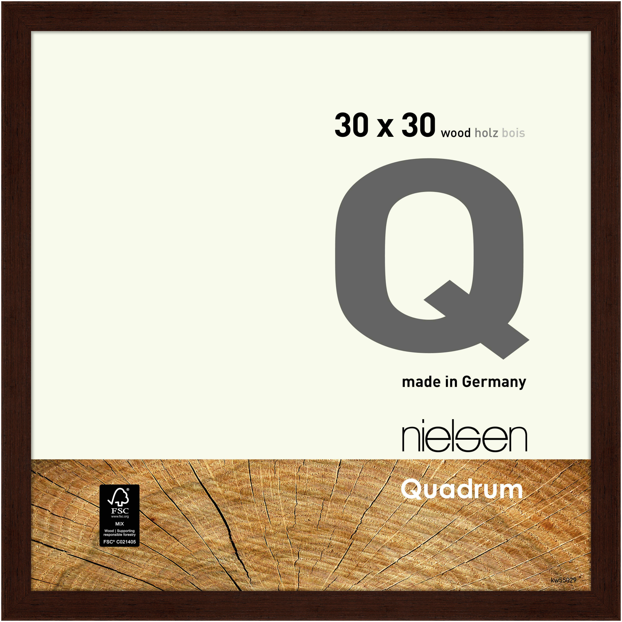 nielsen Holz Bilderrahmen Quadrum, 30x30 cm, Wengé