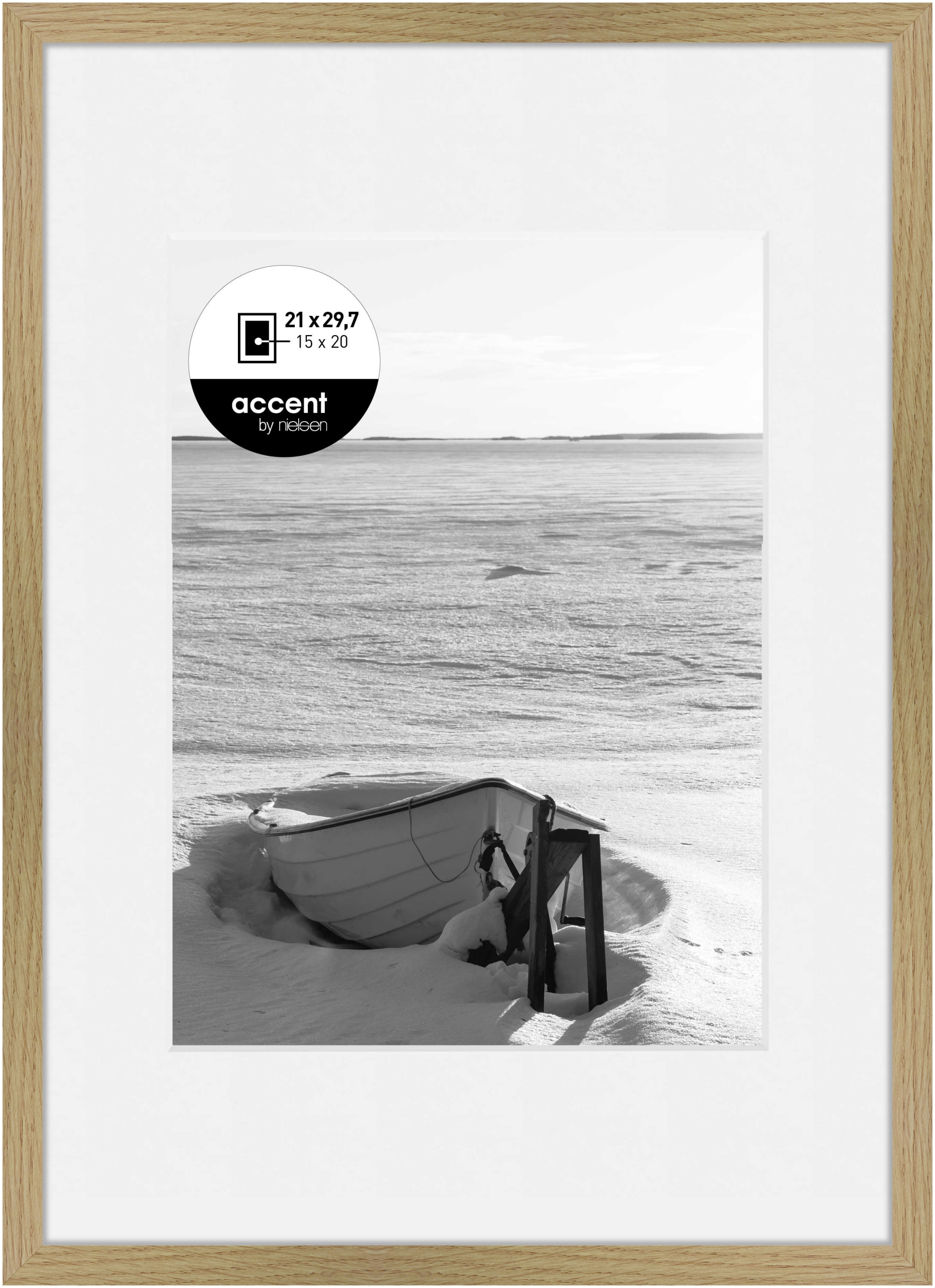 accent by nielsen Holz Bilderrahmen Aura, 21x29,7 cm (A4), Eiche