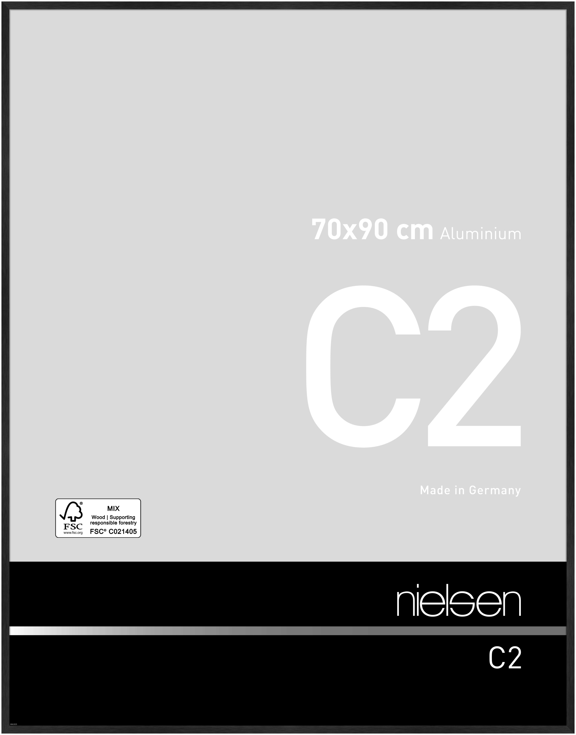 nielsen Aluminium Bilderrahmen C2, 70x90 cm, Struktur Schwarz Matt
