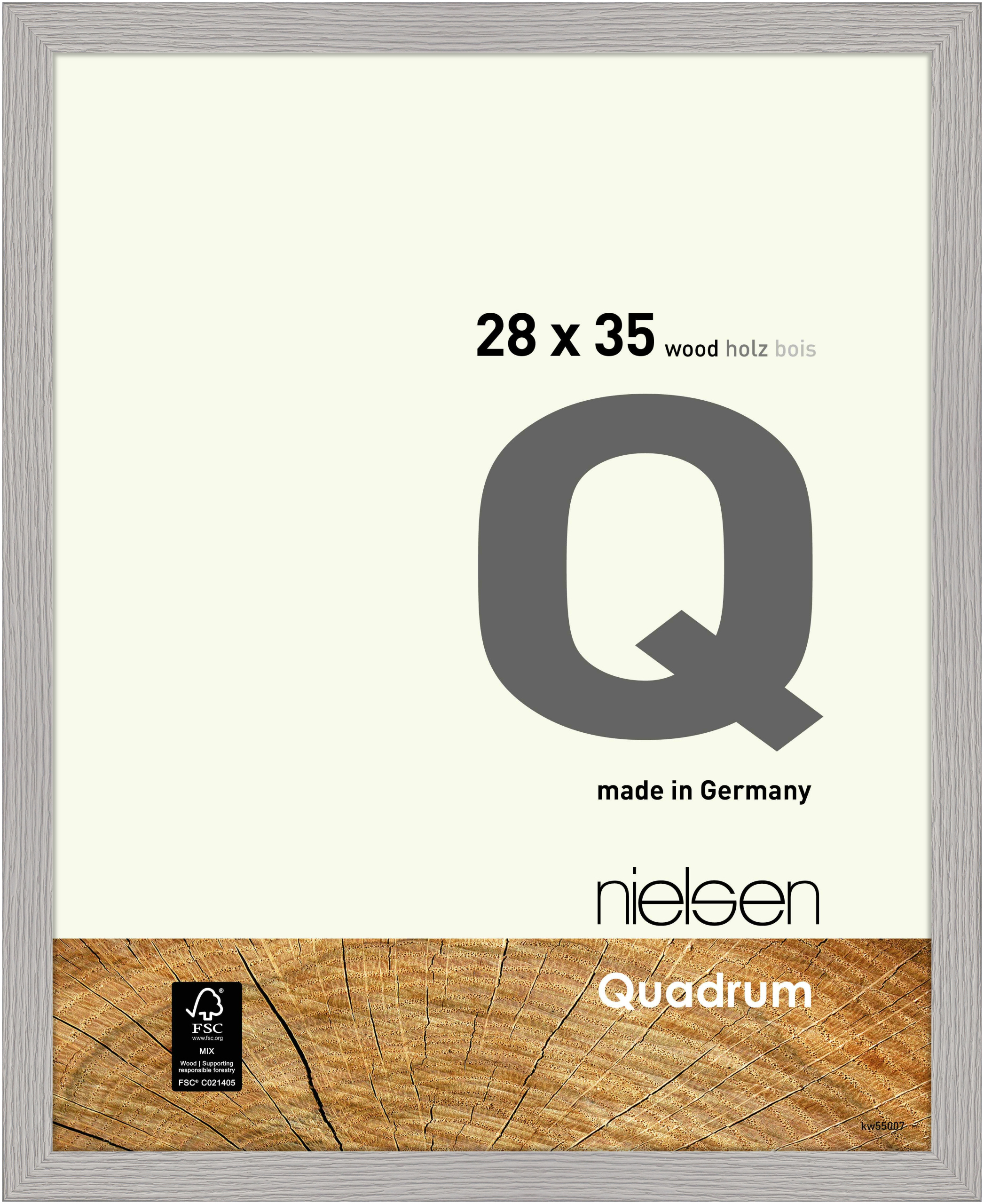 nielsen Holz Bilderrahmen Quadrum, 28x35 cm, Zementgrau