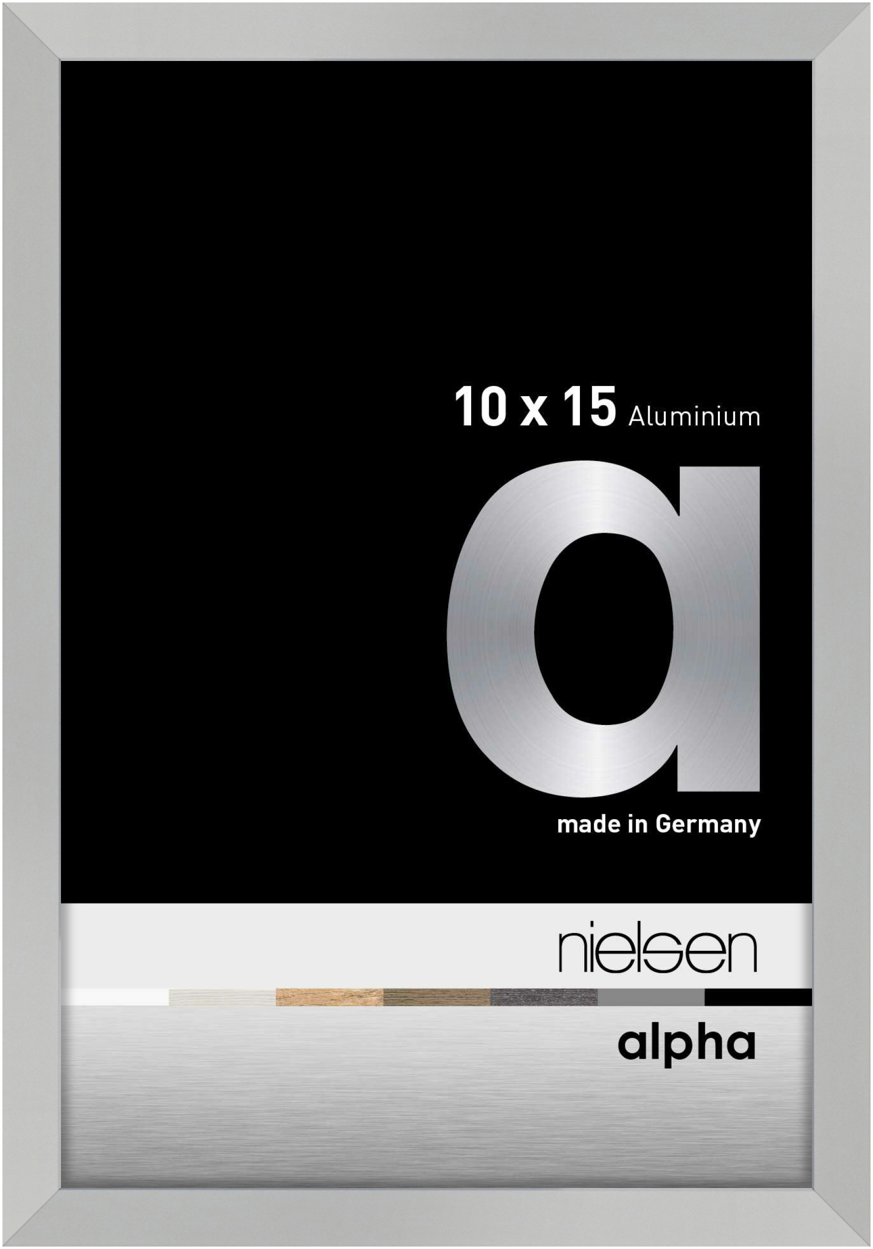 nielsen Aluminium Bilderrahmen Alpha, 10x15 cm, Silber Matt
