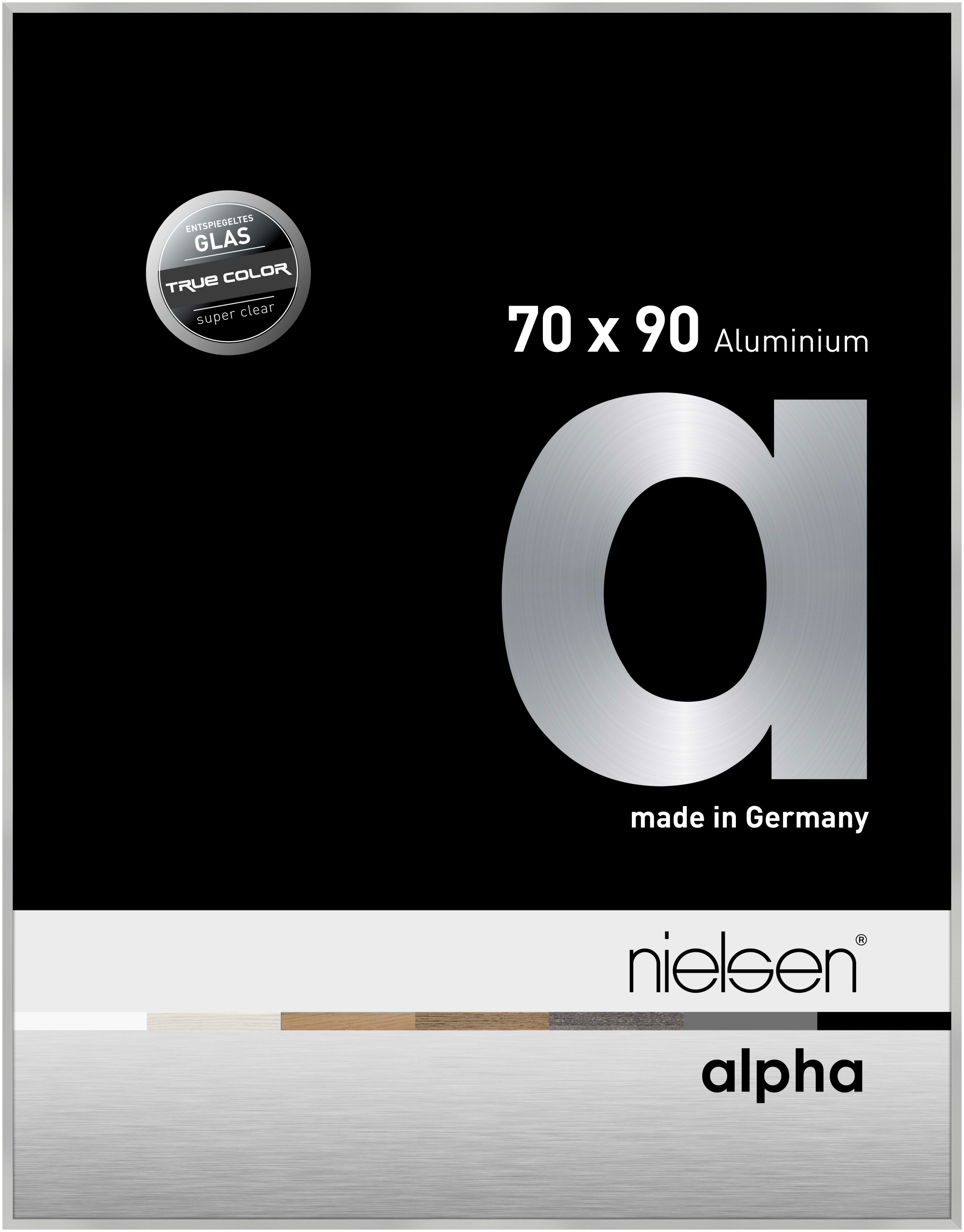 nielsen Aluminium Bilderrahmen Alpha True Color, 70x90 cm, Silber Matt