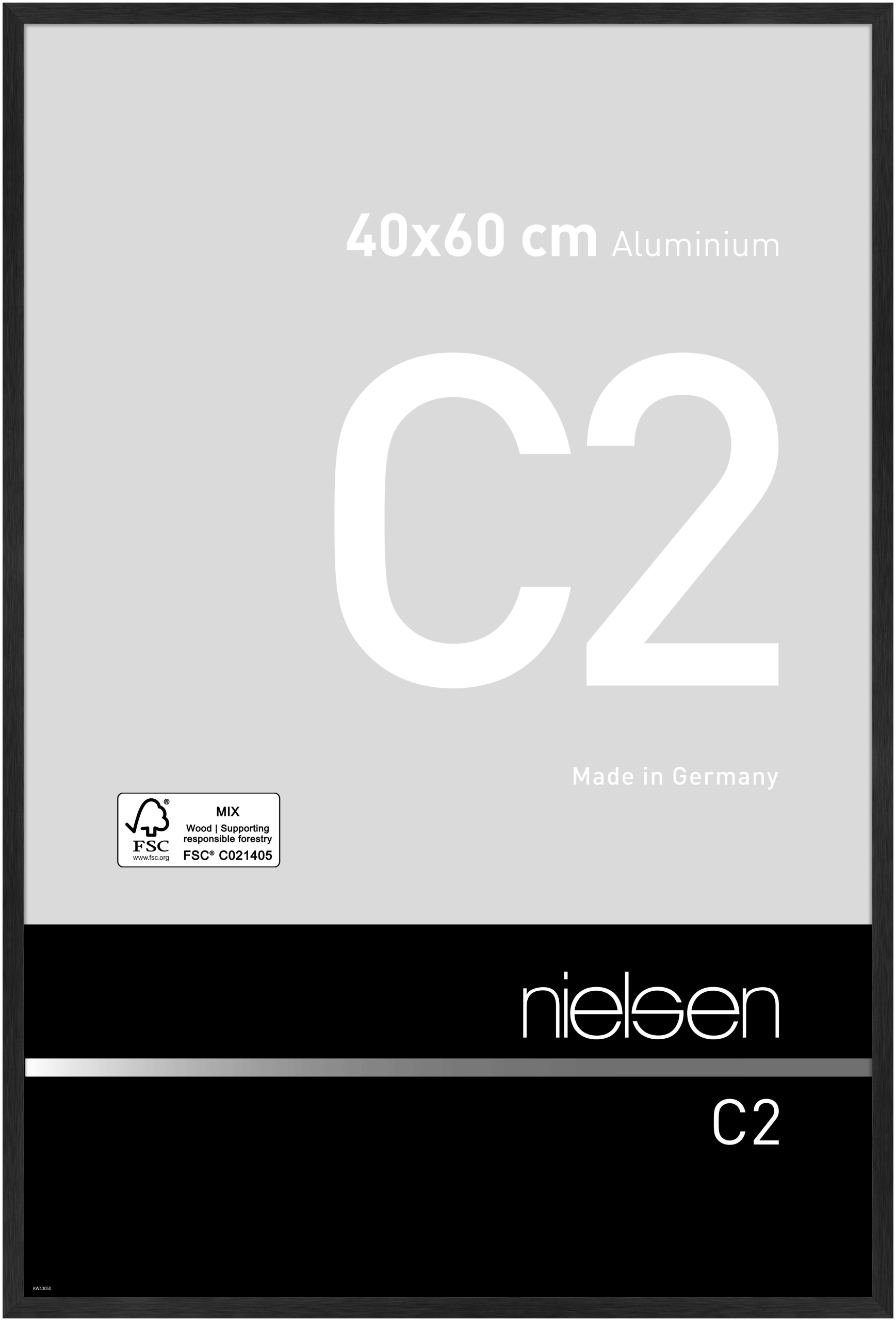 nielsen Aluminium Bilderrahmen C2, 40x60 cm, Struktur Schwarz Matt