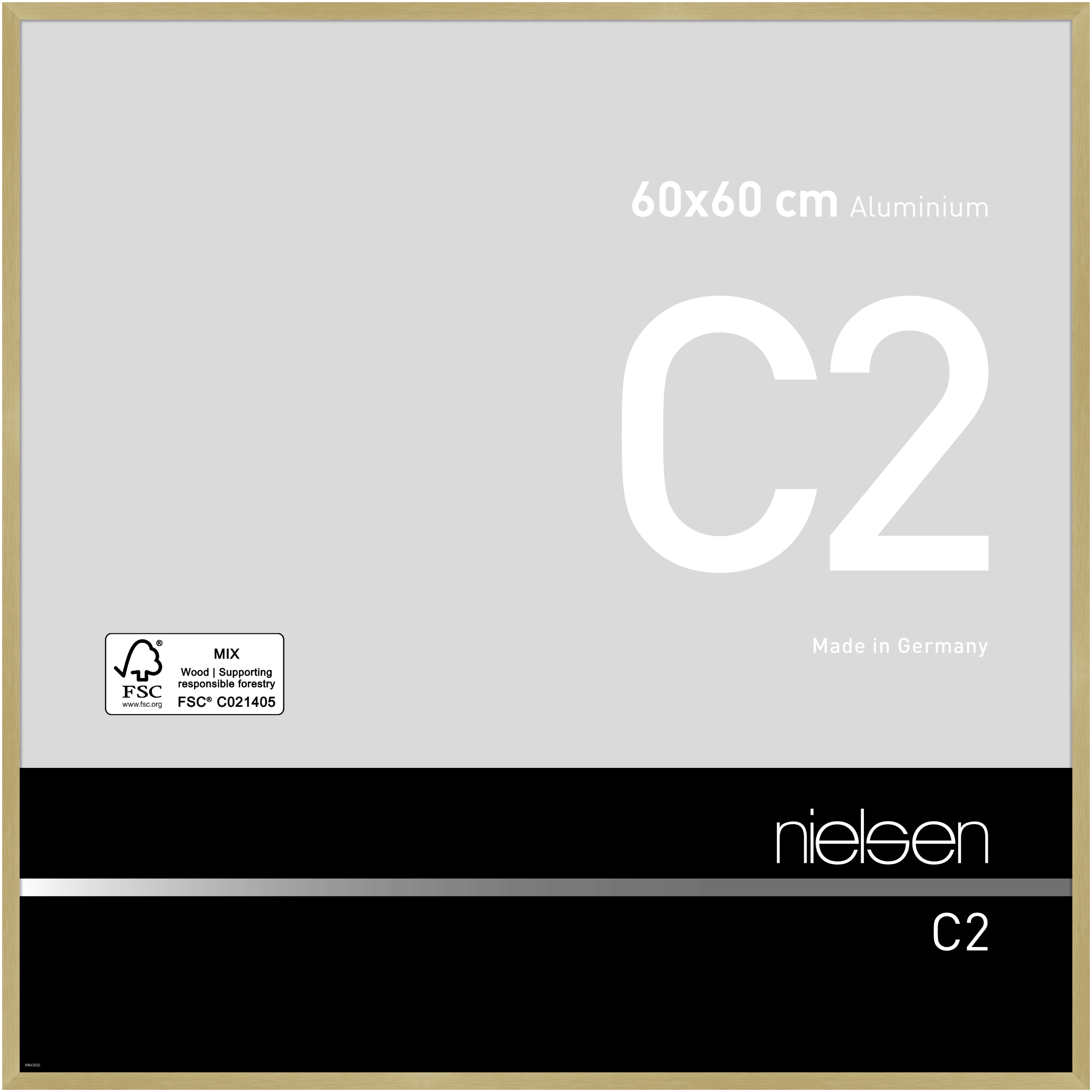 nielsen Aluminium Bilderrahmen C2, 60x60 cm, Struktur Gold Matt