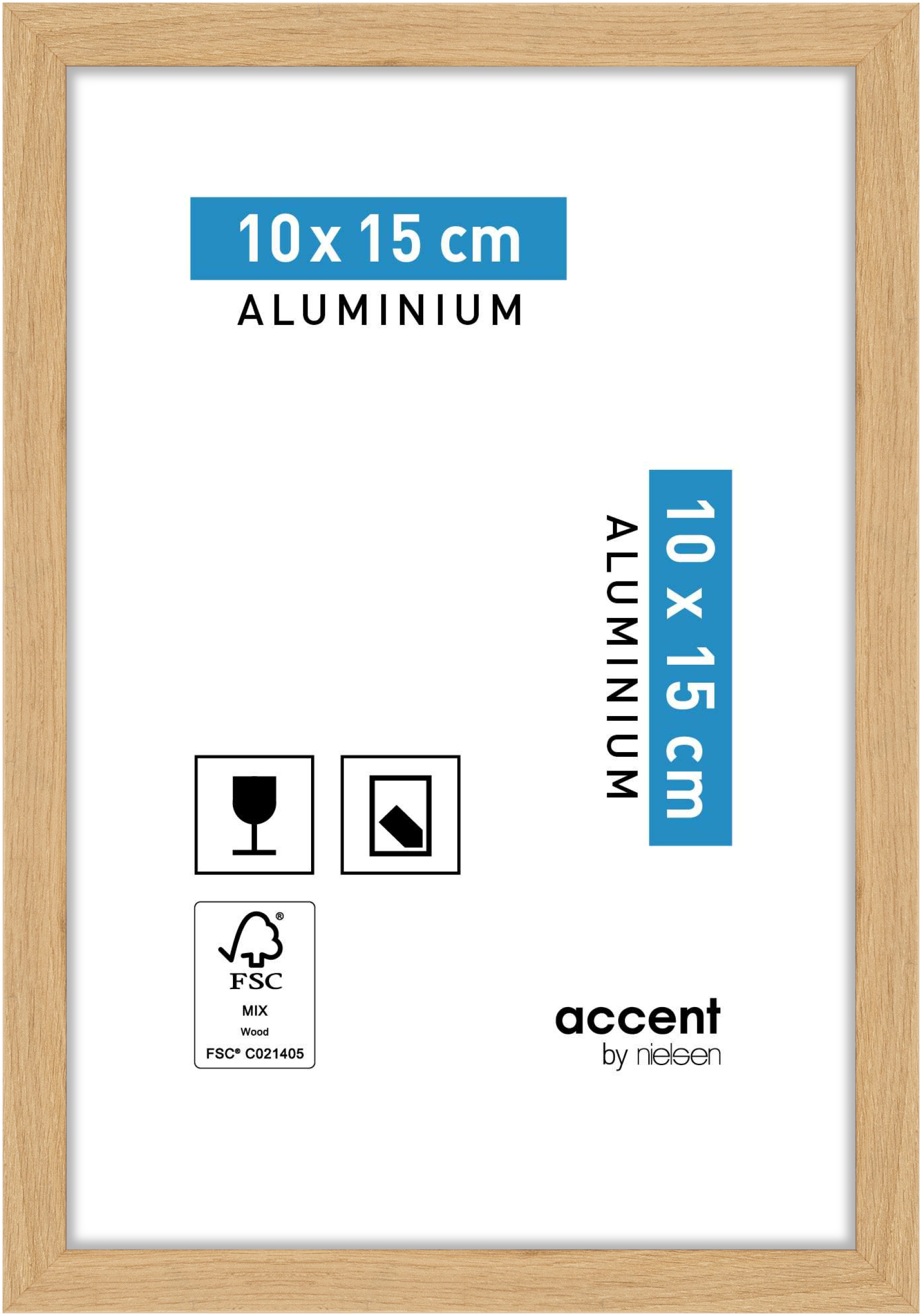 accent by nielsen Aluminium Bilderrahmen Duo, 10x15 cm, Eiche