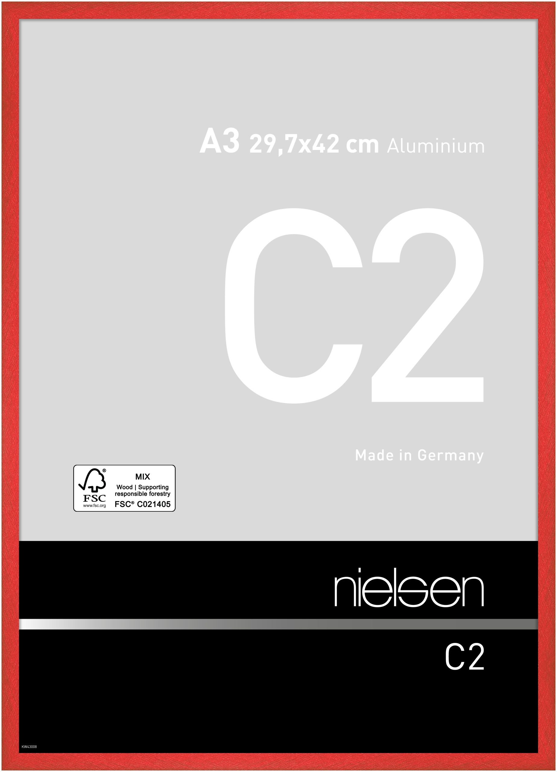 nielsen Aluminium Bilderrahmen C2, 29,7x42 cm (A3), Tornado Rot
