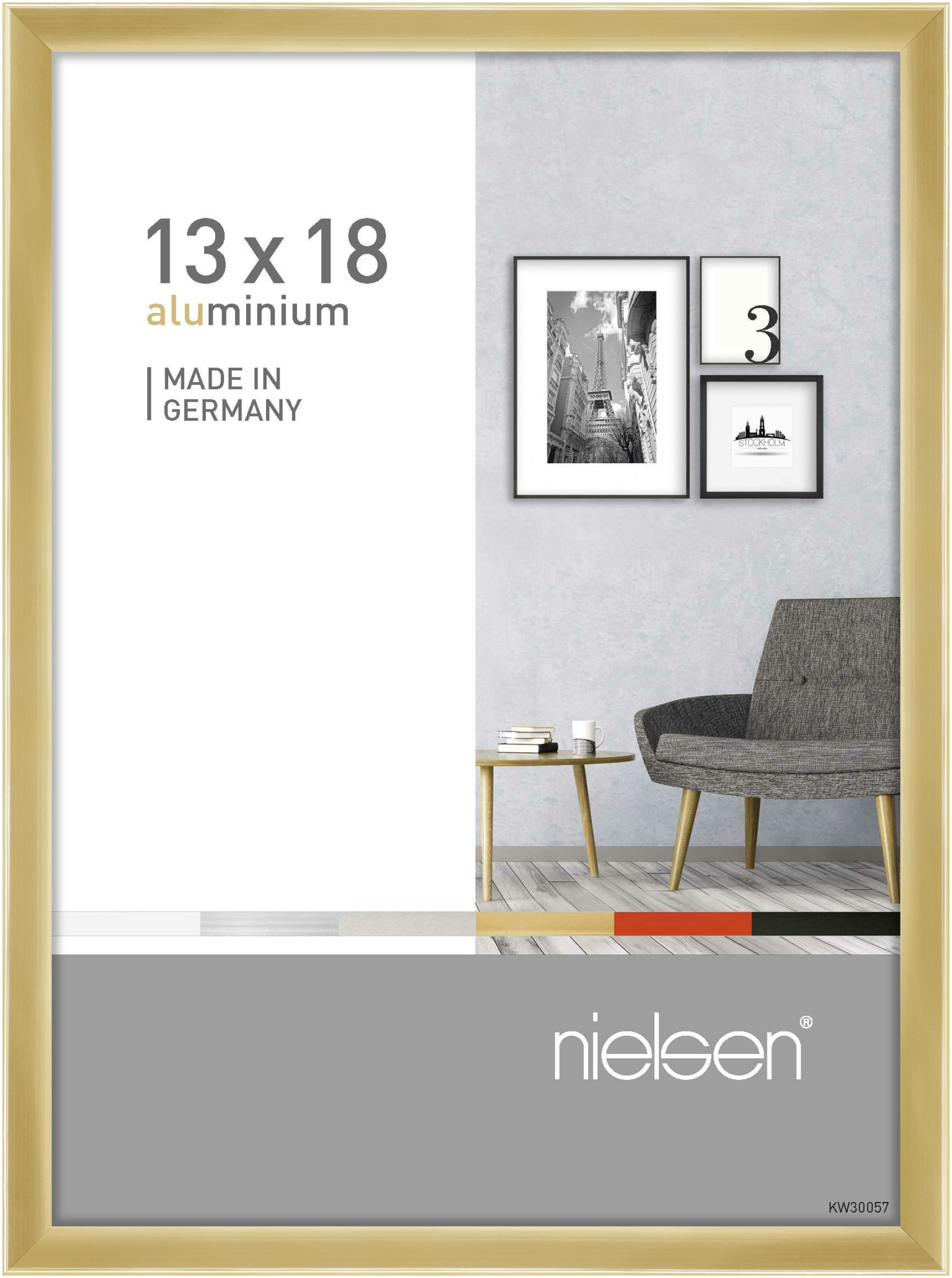 nielsen Aluminium Bilderrahmen Pixel, 13x18 cm, Gold
