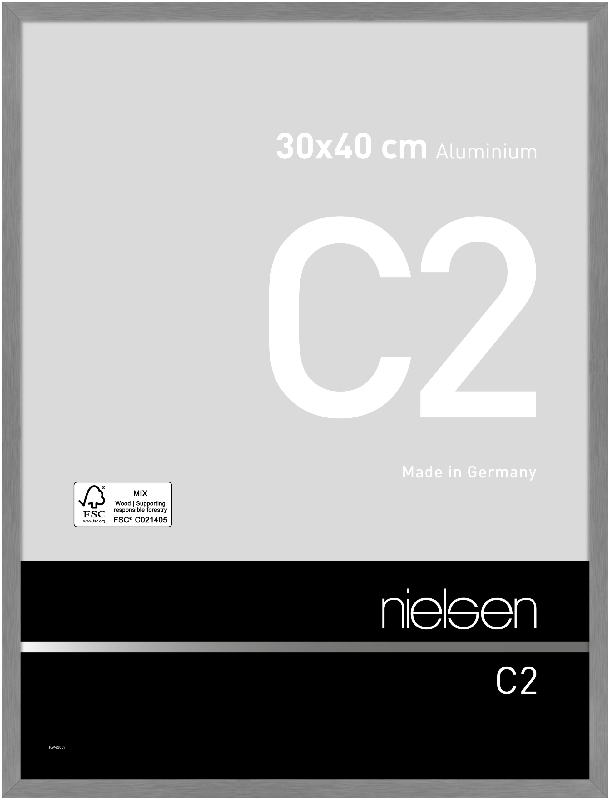 nielsen Aluminium Bilderrahmen C2, 30x40 cm, Struktur Grau Matt
