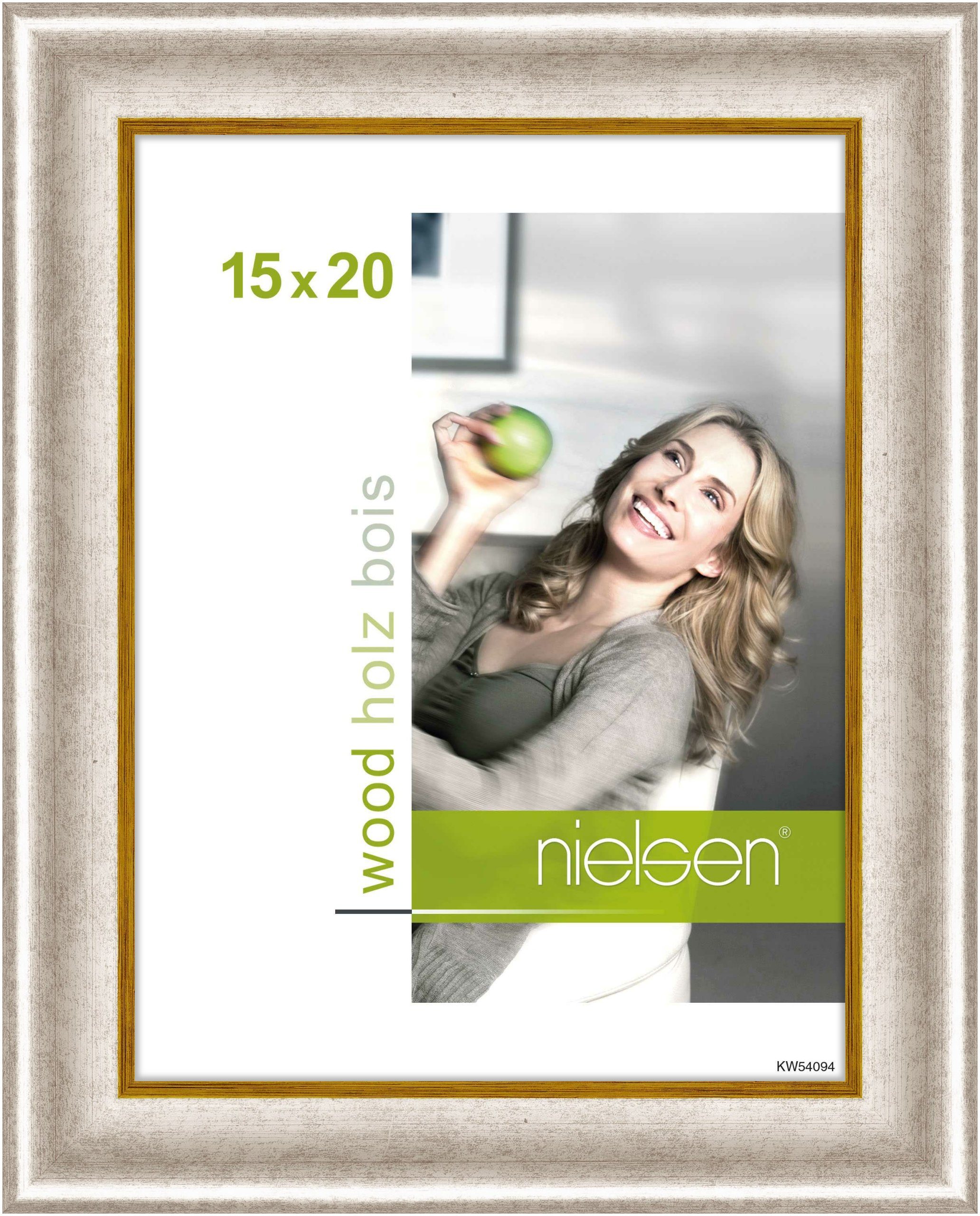 nielsen Holz Bilderrahmen Derby, 15x20 cm, Silber