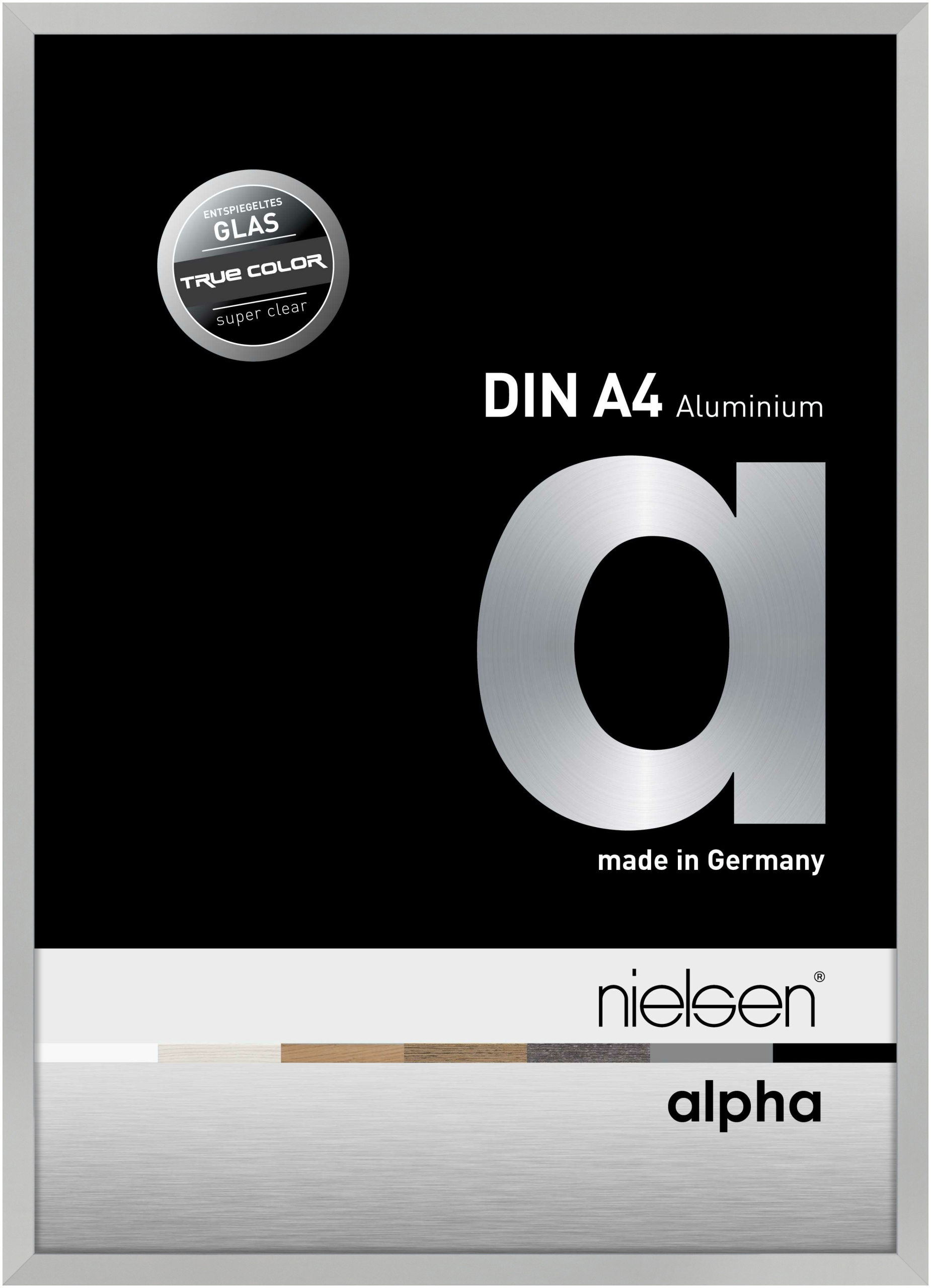 nielsen Aluminium Bilderrahmen Alpha True Color, 21x29,7 cm (A4), Silber Matt
