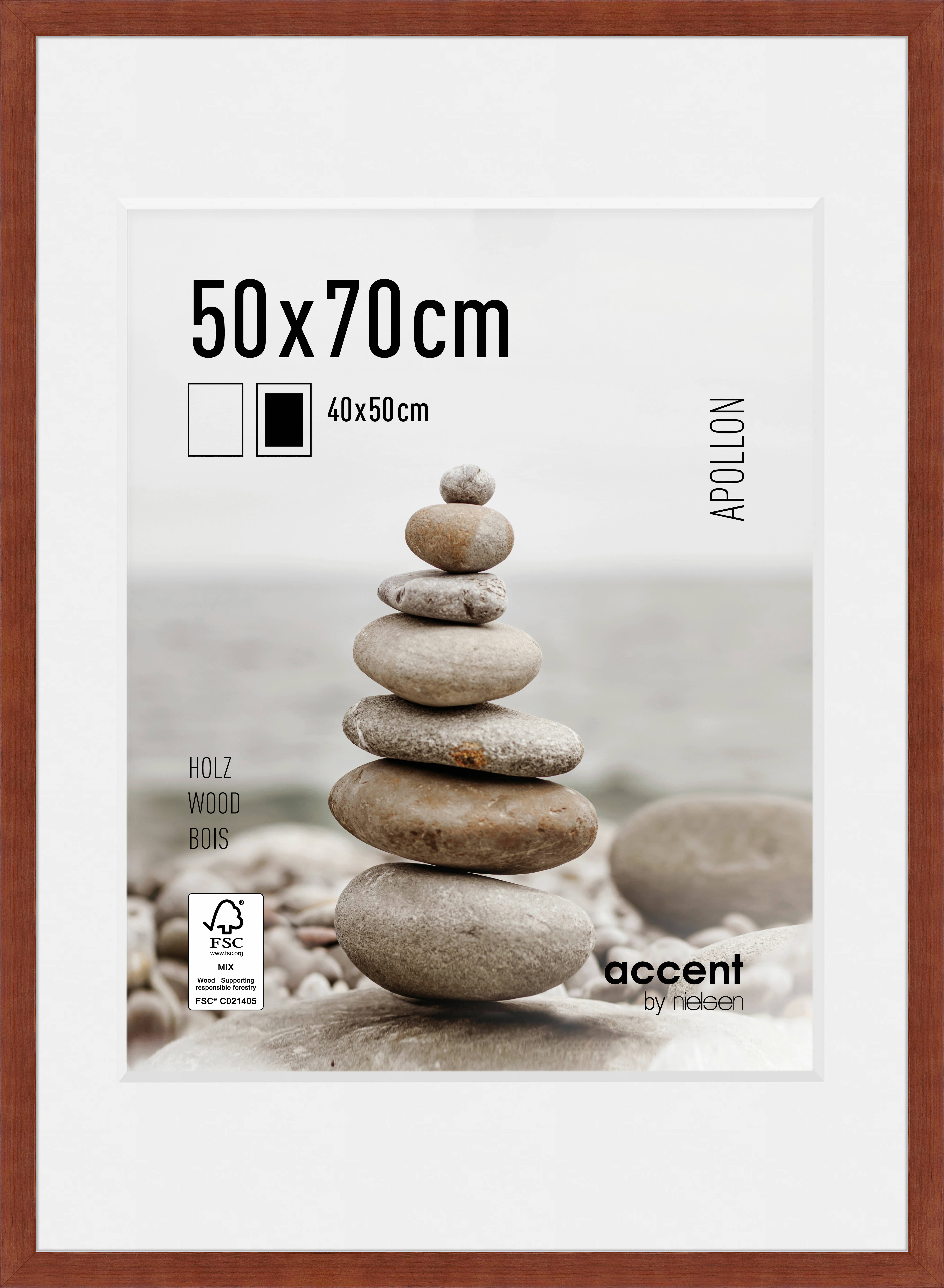 accent by nielsen Holz Bilderrahmen Apollon, 50x70 cm, Wengé