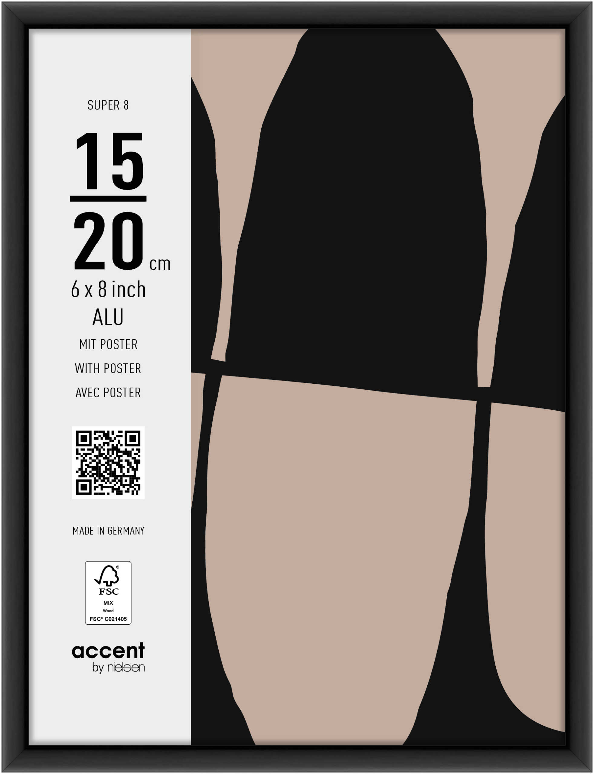 accent by nielsen Aluminium Bilderrahmen Super 8, 13x18 cm, Schwarz matt