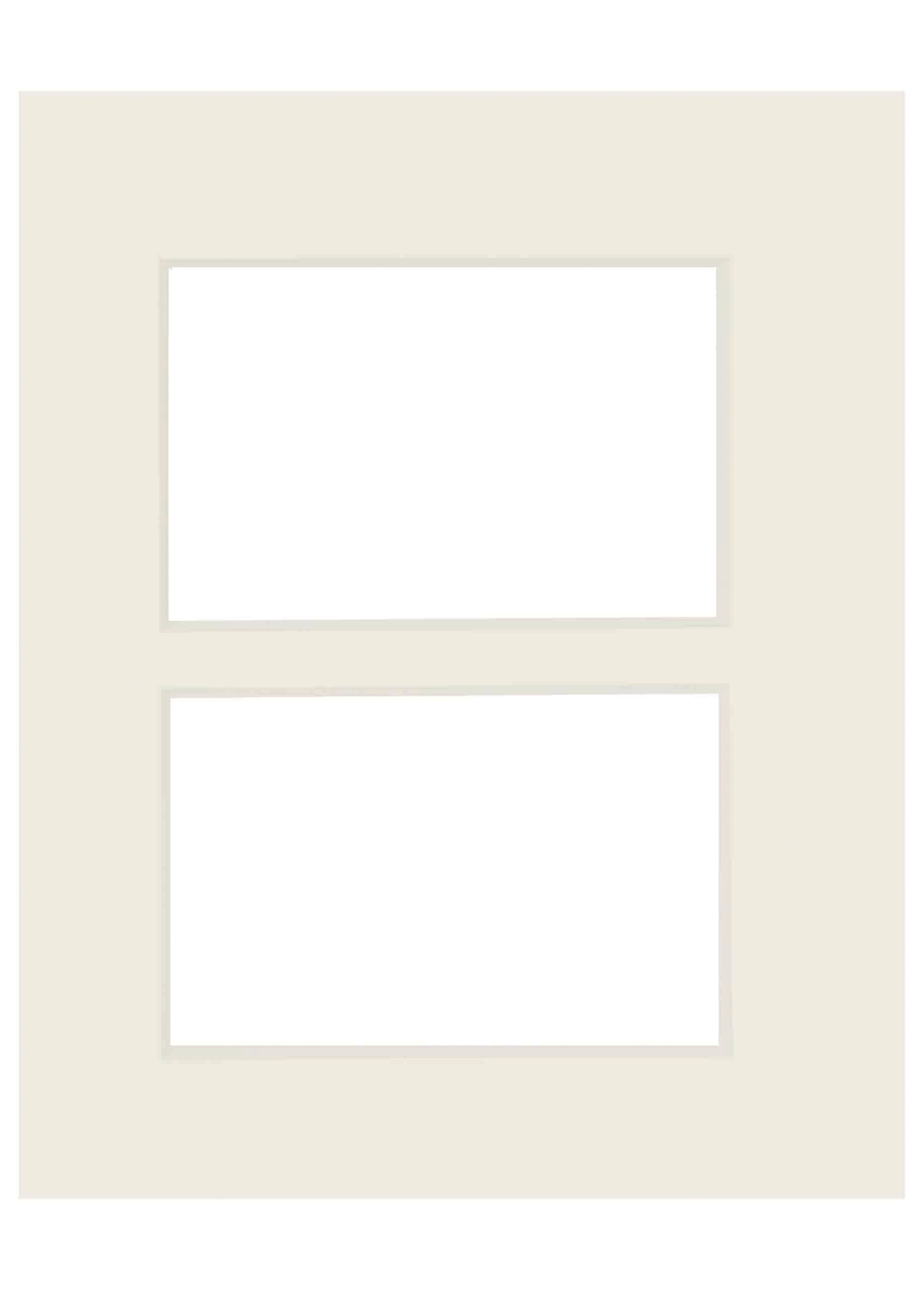 nielsen Passepartout Premium 2,5 mm, Außenformat 24x30 cm für 2 Bilder 10x15 cm, antikweiß (creme)