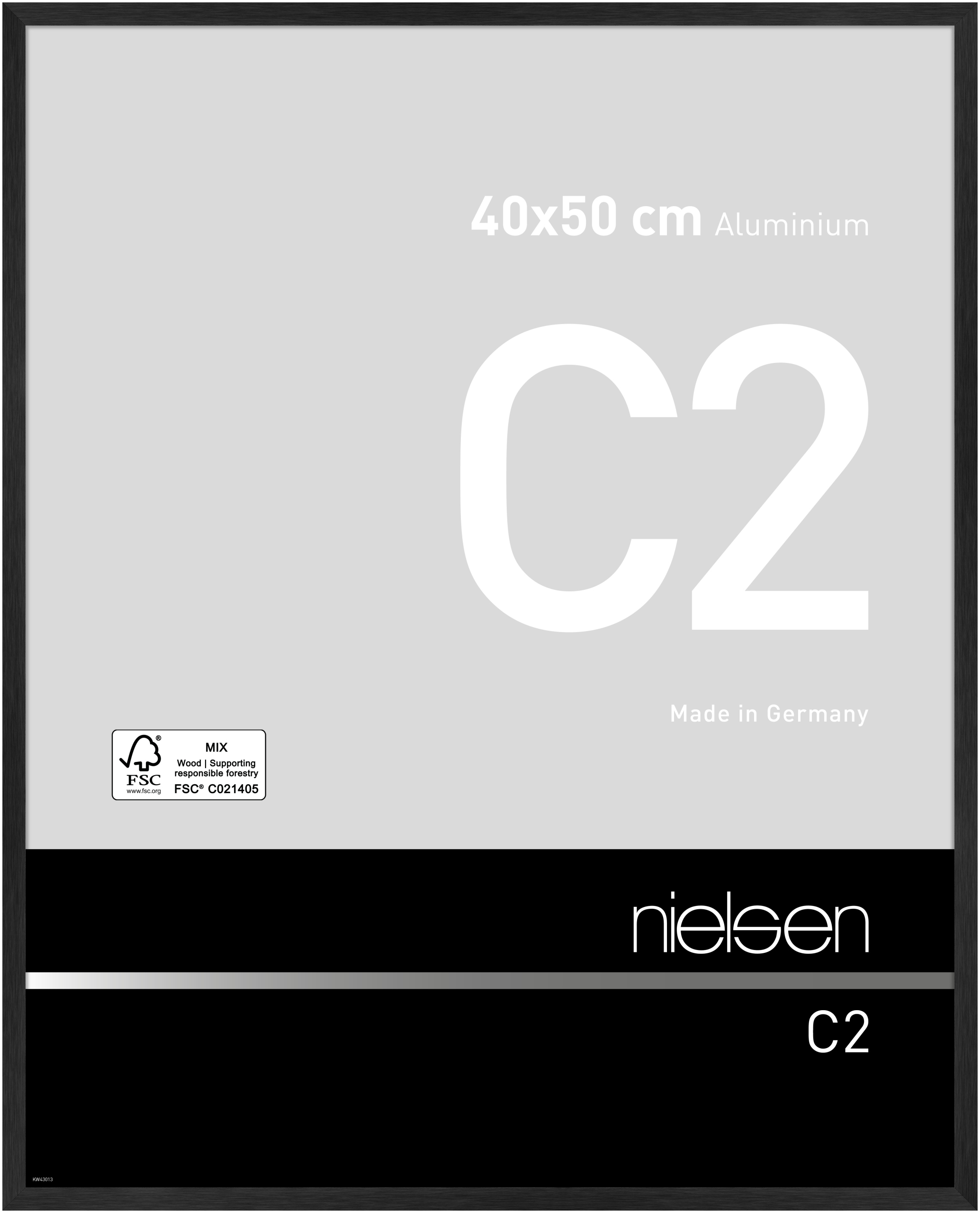 nielsen Aluminium Bilderrahmen C2 Vision, 40,0x50,0cm, Struktur Schwarz matt
