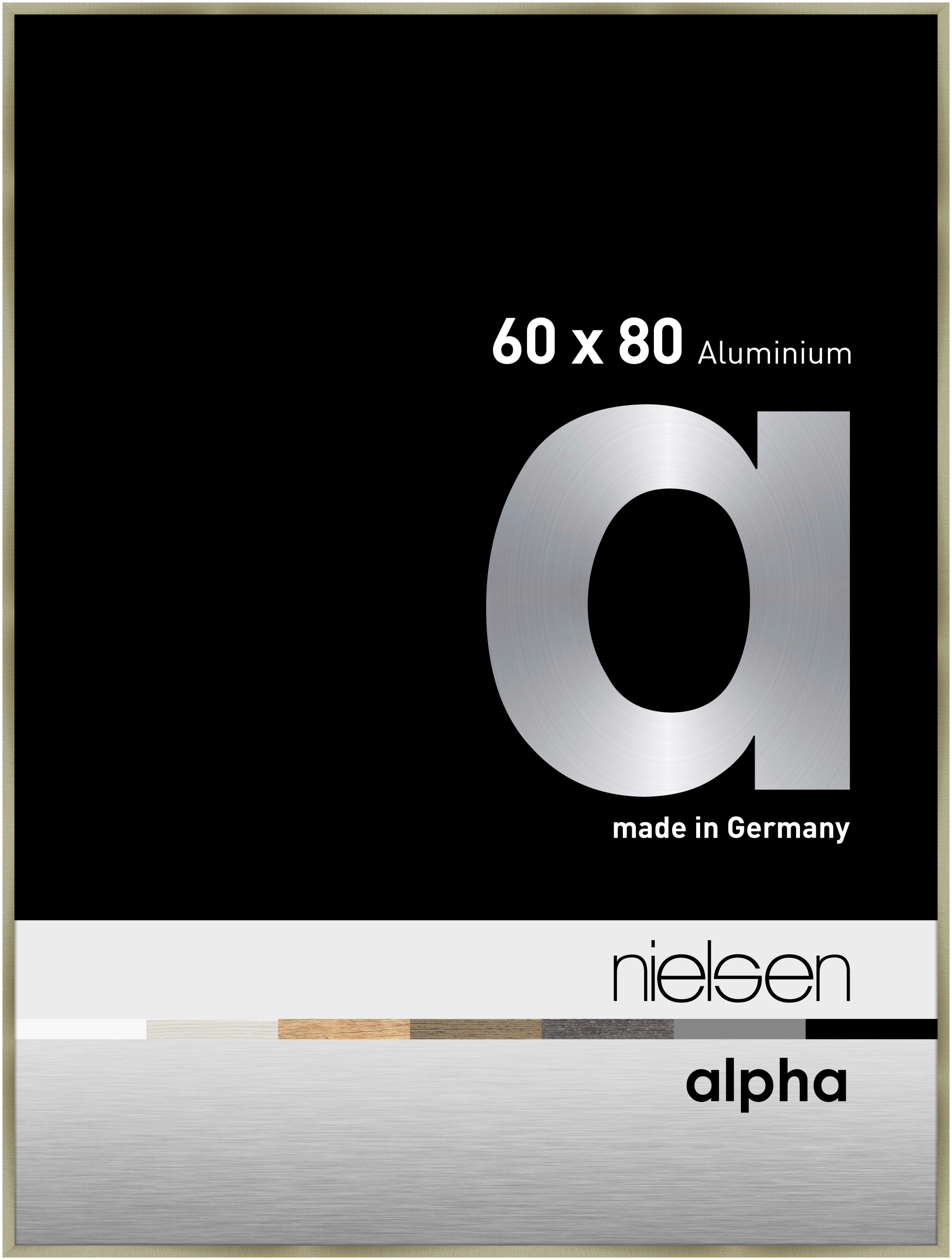 nielsen Aluminium Bilderrahmen Alpha, 60x80 cm, Brushed Edelstahl