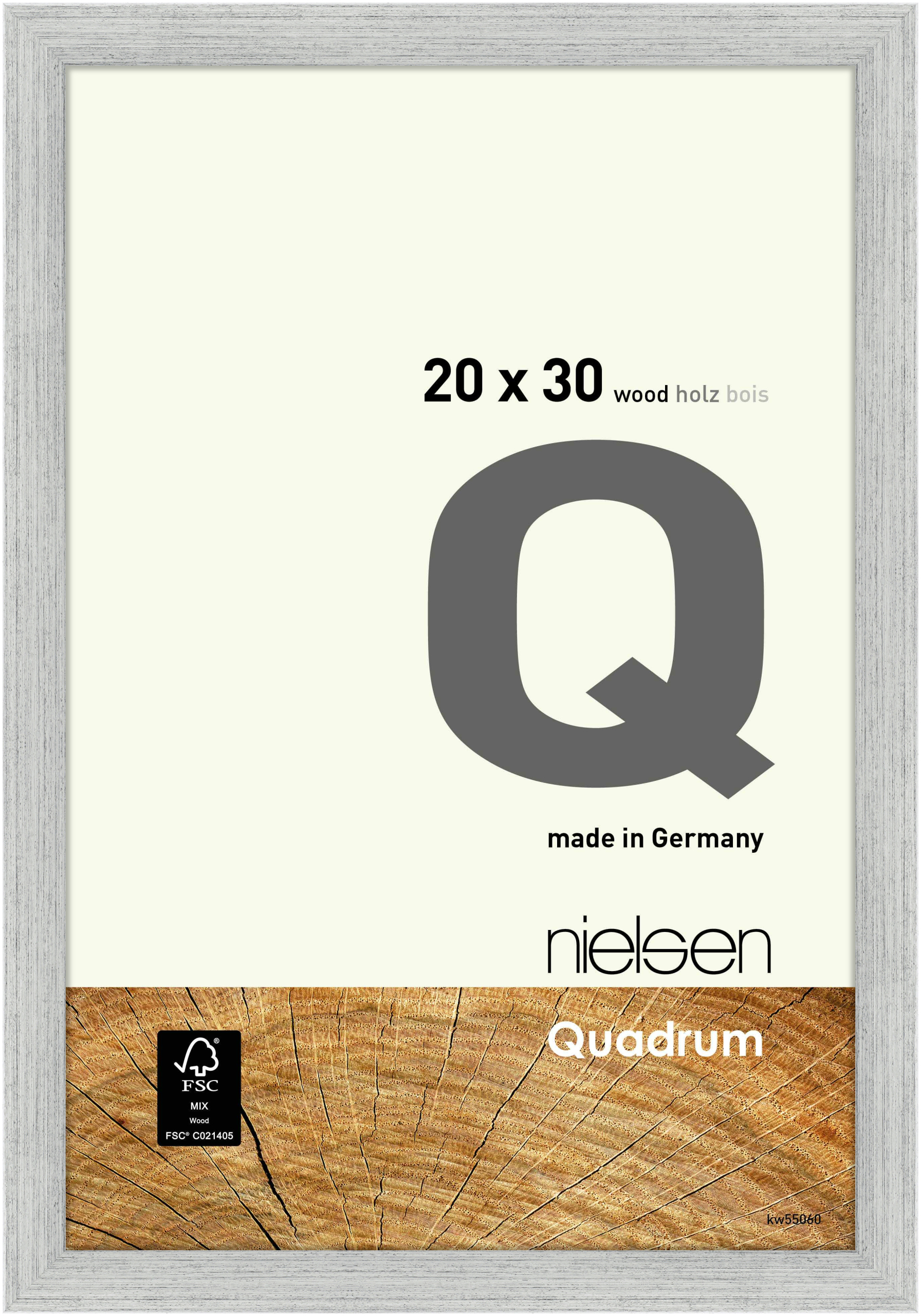 nielsen Holz Bilderrahmen Quadrum, 20x30 cm, Silber