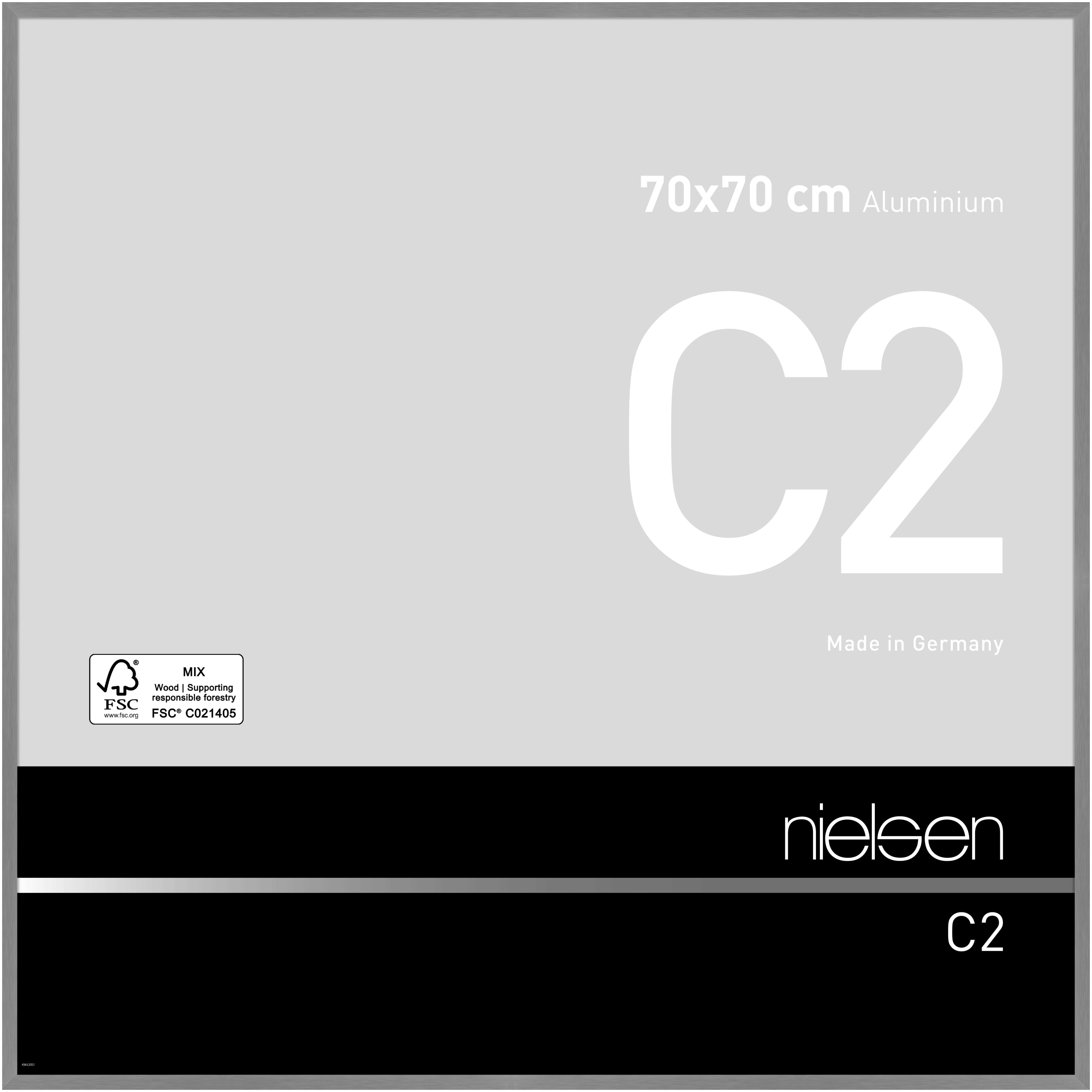 nielsen Aluminium Bilderrahmen C2, 70x70 cm, Struktur Grau Matt
