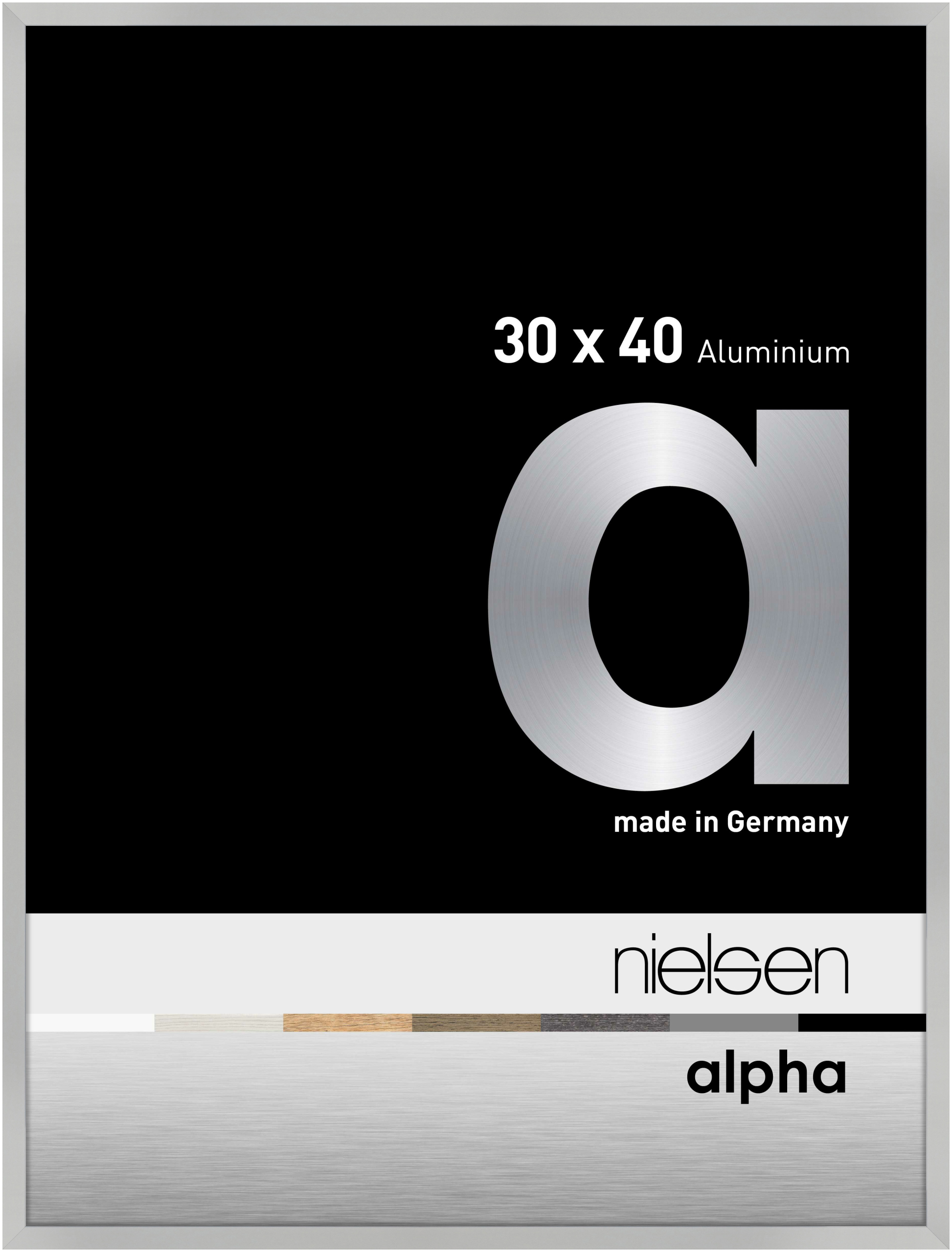 nielsen Aluminium Bilderrahmen Alpha, 30x40 cm, Silber Matt