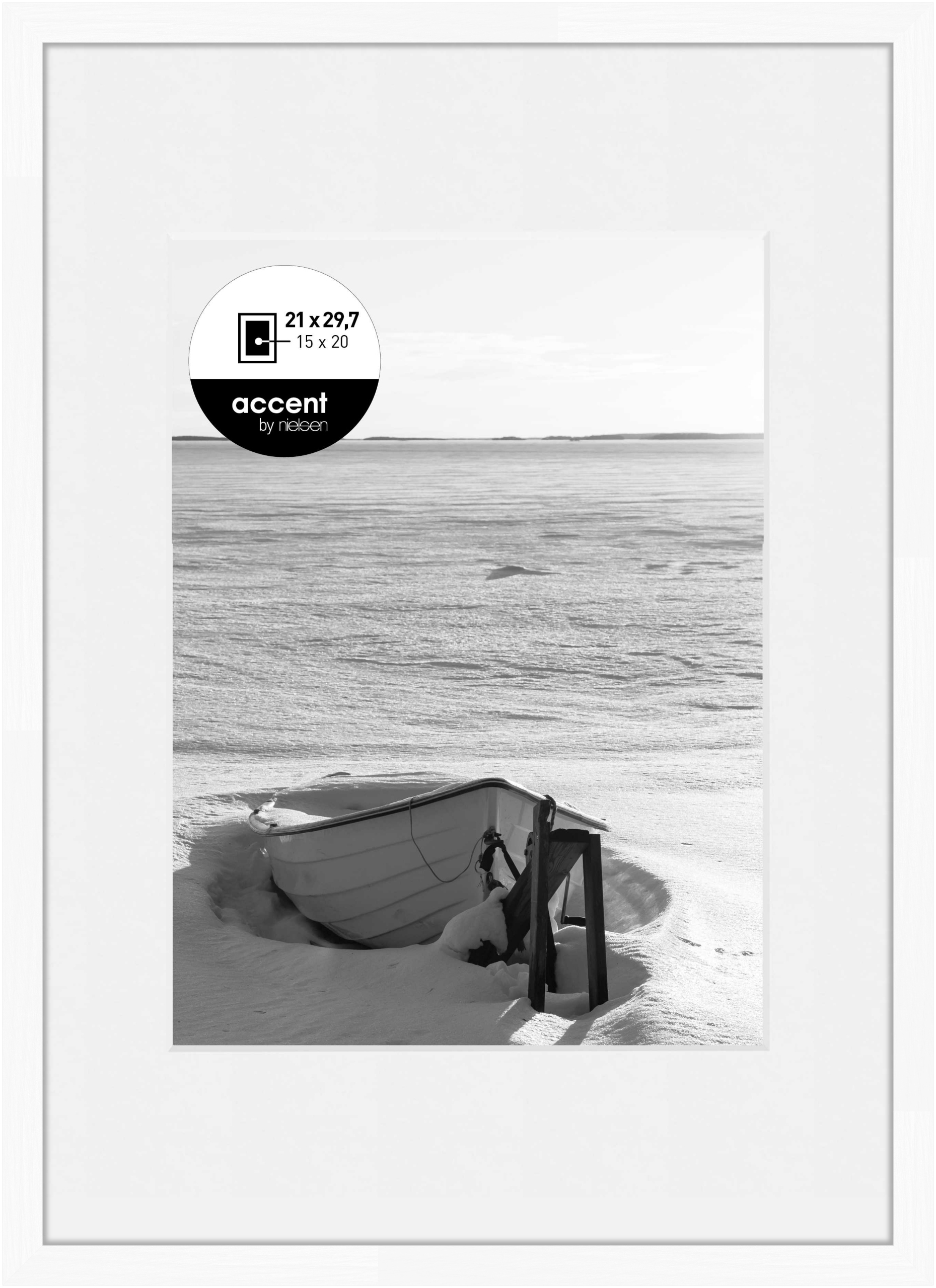 accent by nielsen Holz Bilderrahmen Aura, 21x29,7 cm (A4), Weiß
