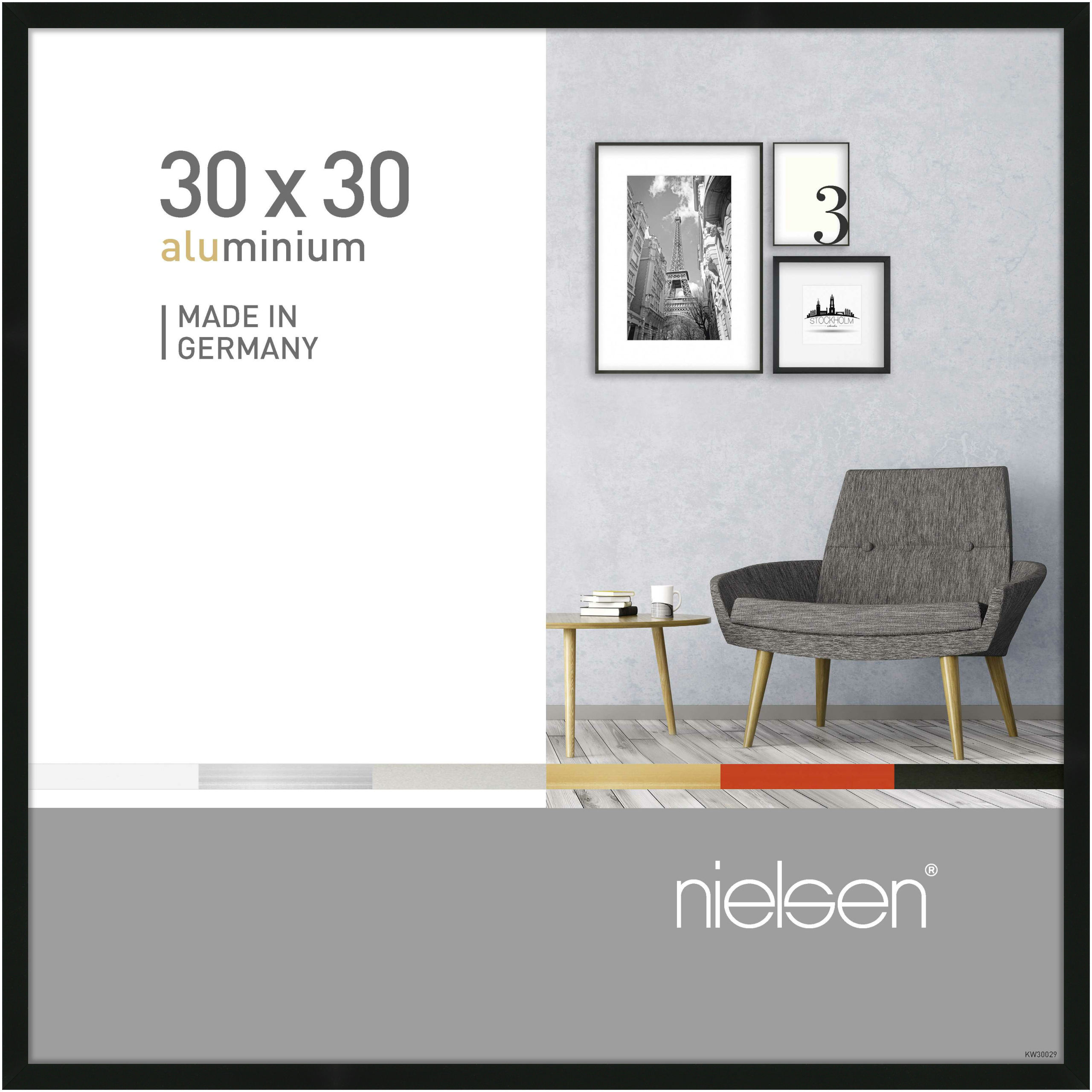 nielsen Aluminium Bilderrahmen Pixel, 30x30 cm, Schwarz