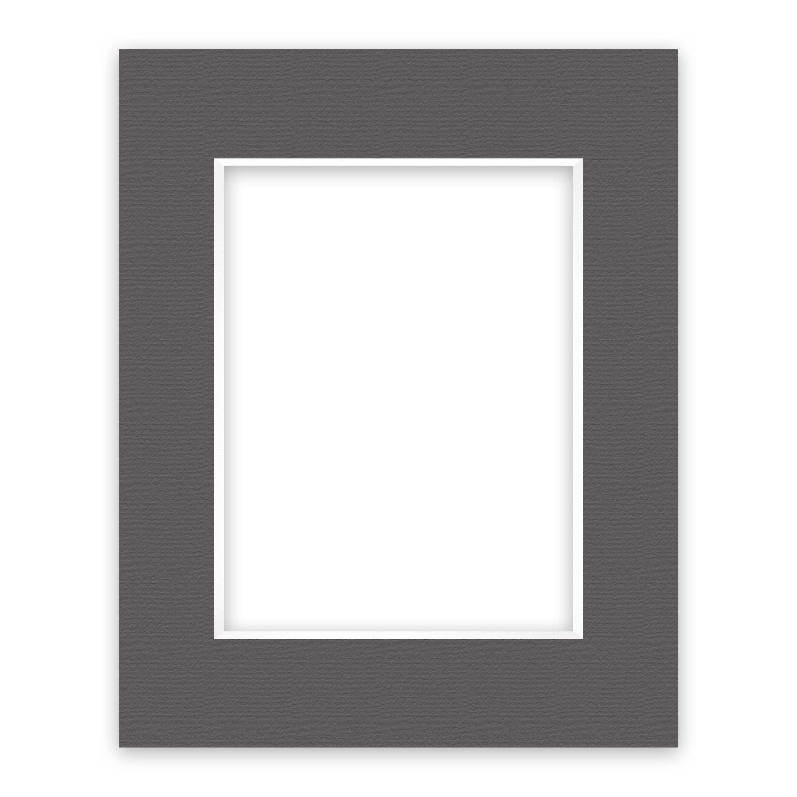 nielsen Conservation Passepartout 2,2 mm, Außenformat 24x30 cm für Bilder 15x20 cm, Graphit grau mit Struktur