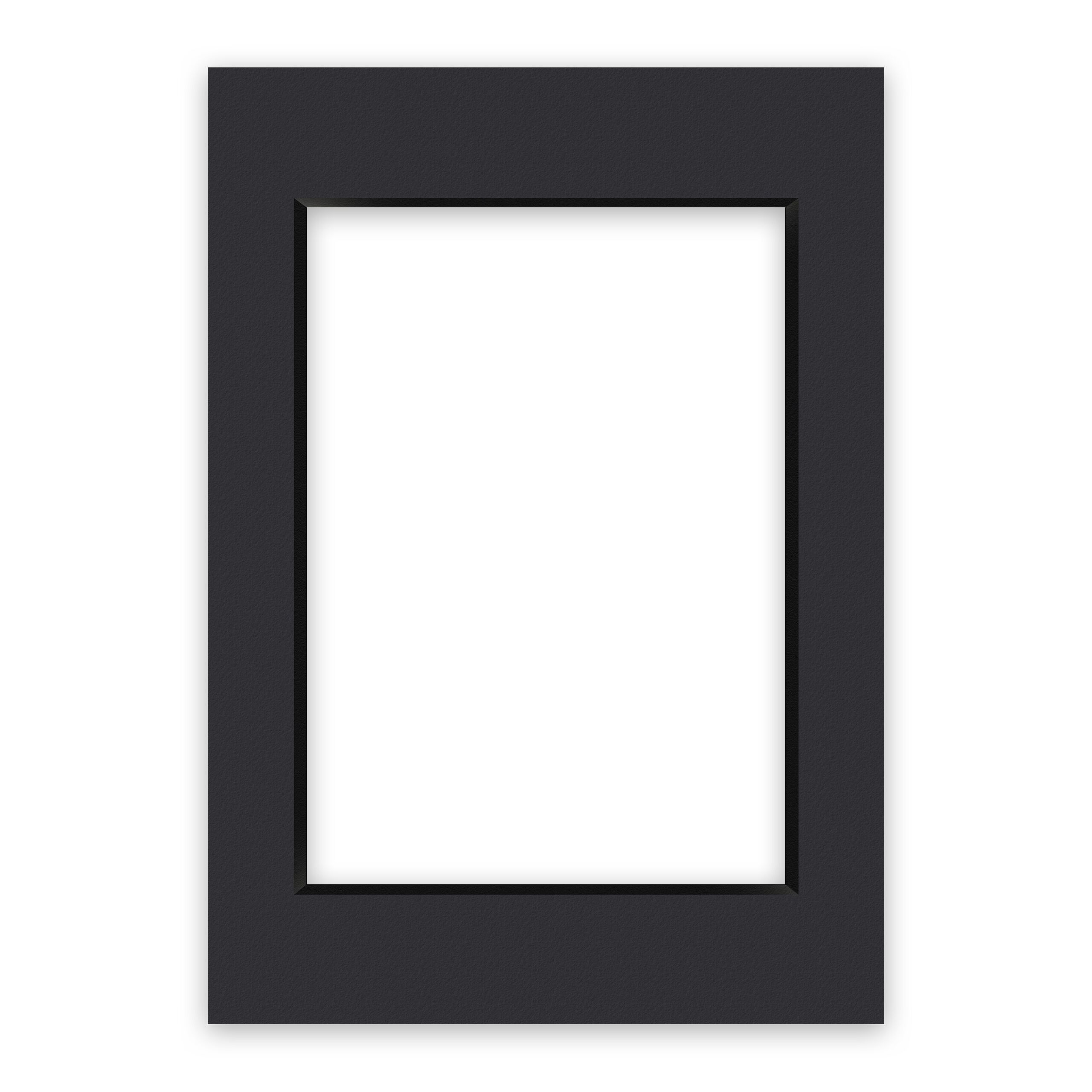 nielsen Conservation Passepartout 2,2 mm, Außenformat 29,7x42 cm (DIN A3) für Bilder DIN A4, Schwarz glatt