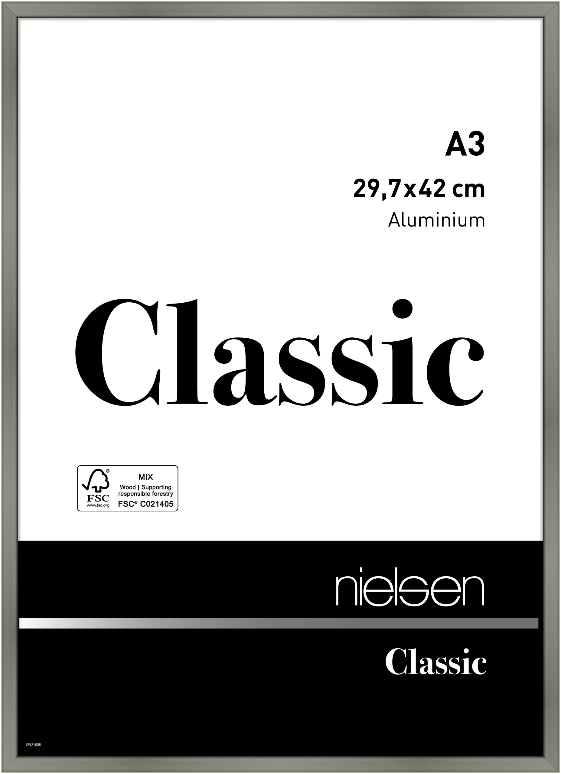 nielsen Aluminium Bilderrahmen Classic, 29,7x42 cm (A3), Platin