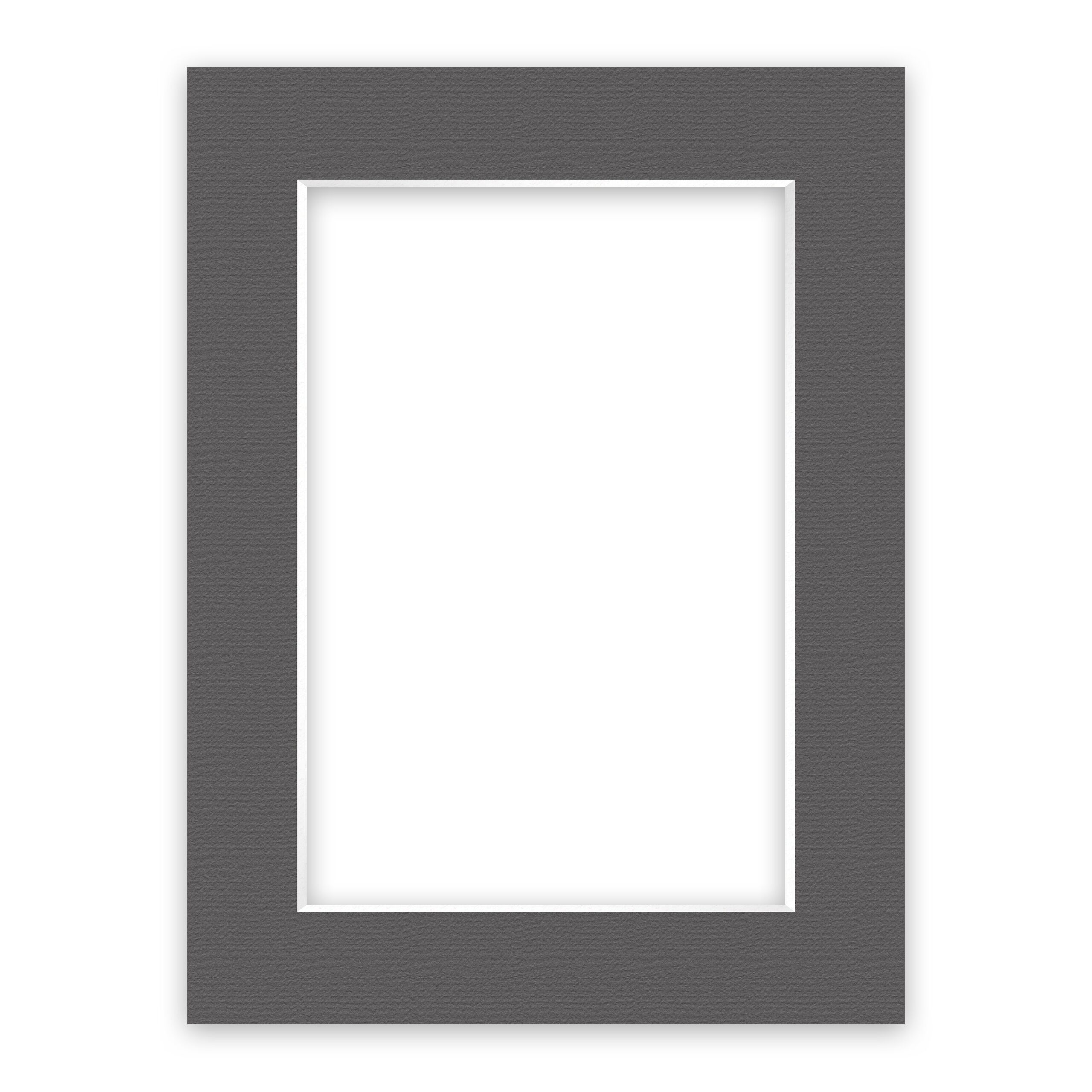 nielsen Conservation Passepartout 2,2 mm, Außenformat 60x80 cm für Bilder 40x60 cm, Graphit grau mit Struktur
