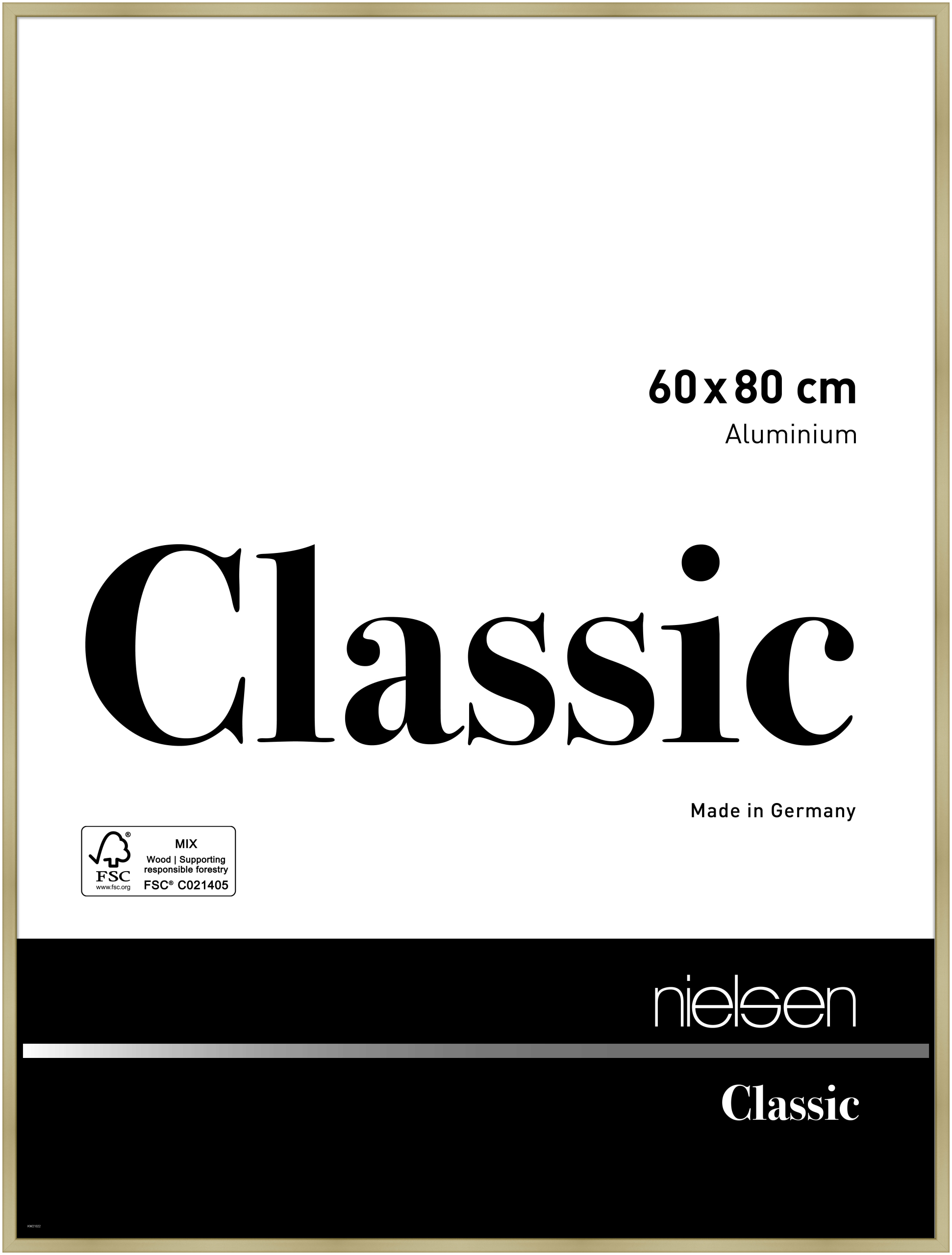 nielsen Aluminium Bilderrahmen Classic, 60x80 cm, Gold Matt