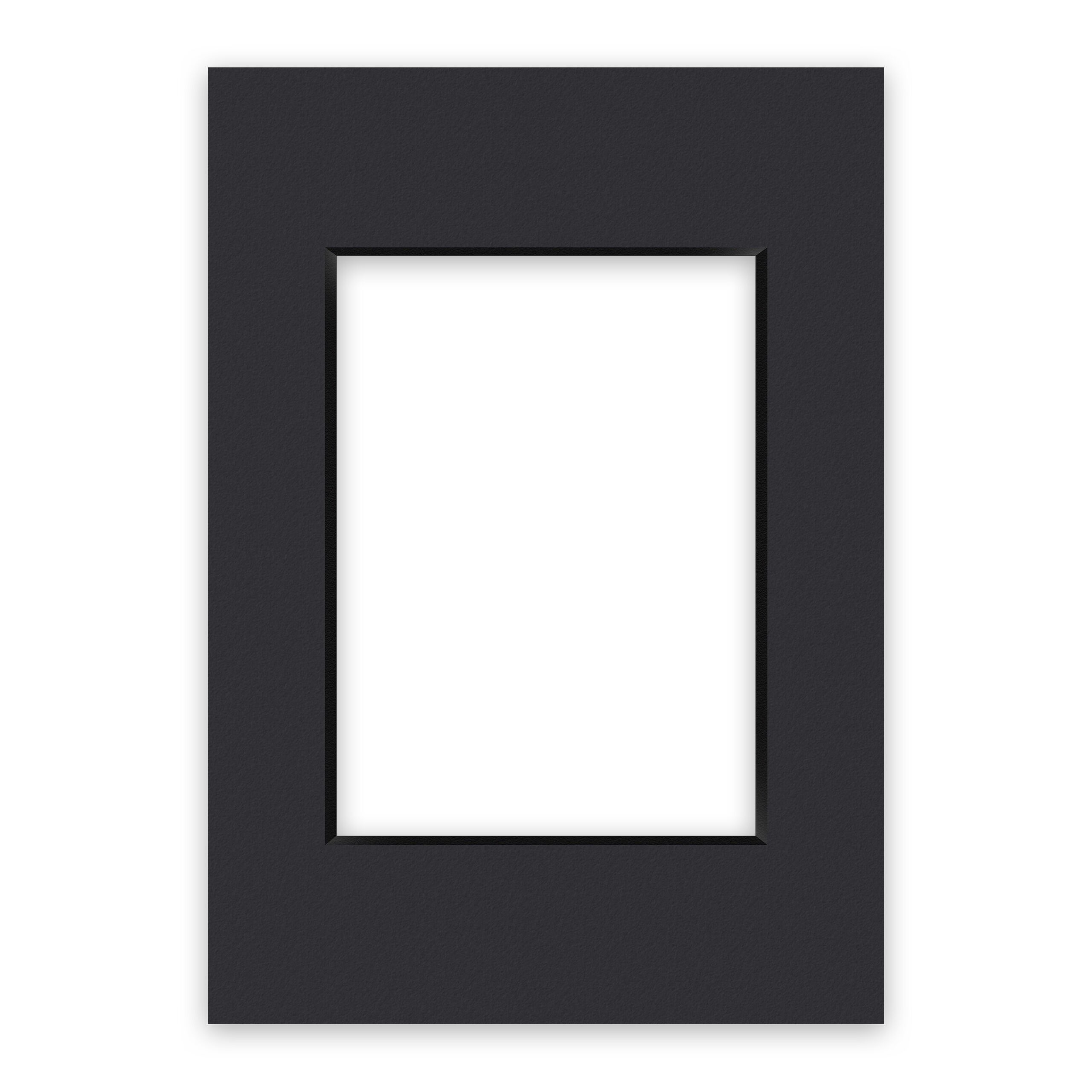 nielsen Conservation Passepartout 1,5 mm, Außenformat 21x29,7 cm (DIN A4) für Bilder 13x18 cm, Schwarz glatt