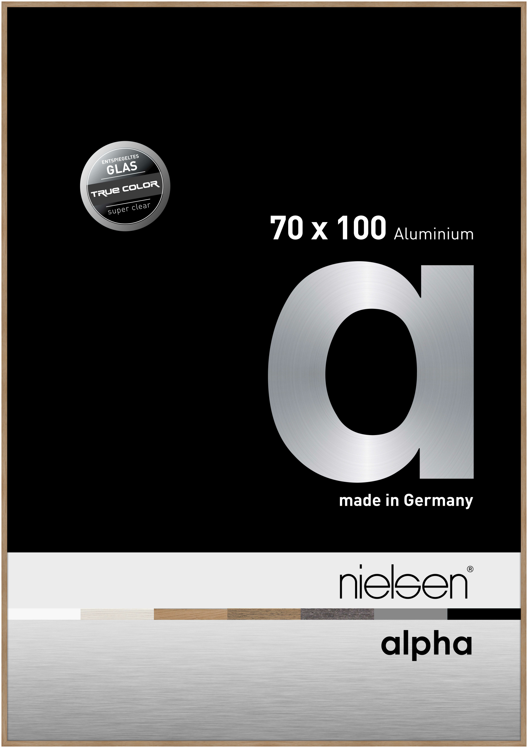 nielsen Aluminium Bilderrahmen Alpha True Color, 70x100 cm, Eiche