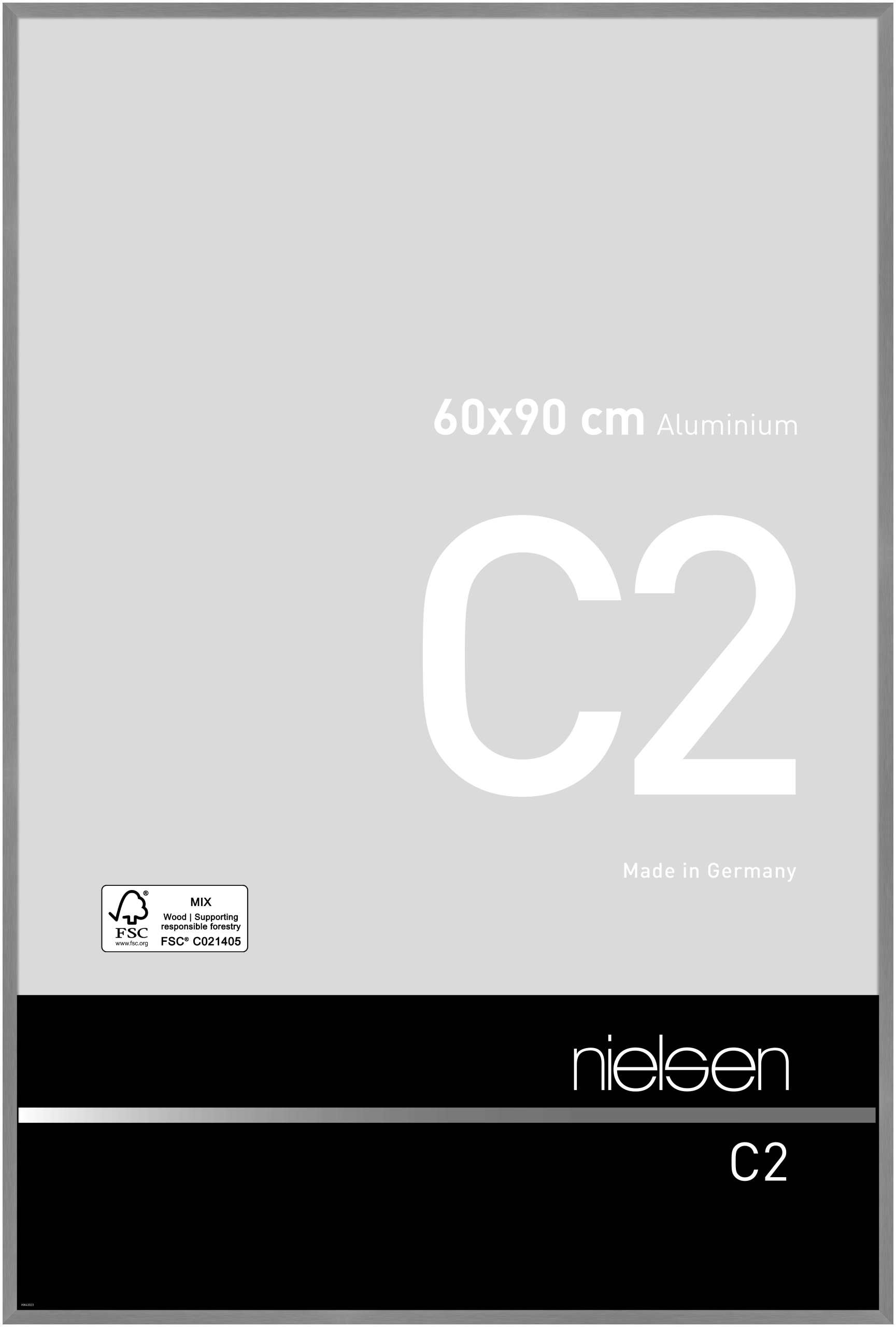 nielsen Aluminium Bilderrahmen C2, 60x90 cm, Struktur Grau Matt