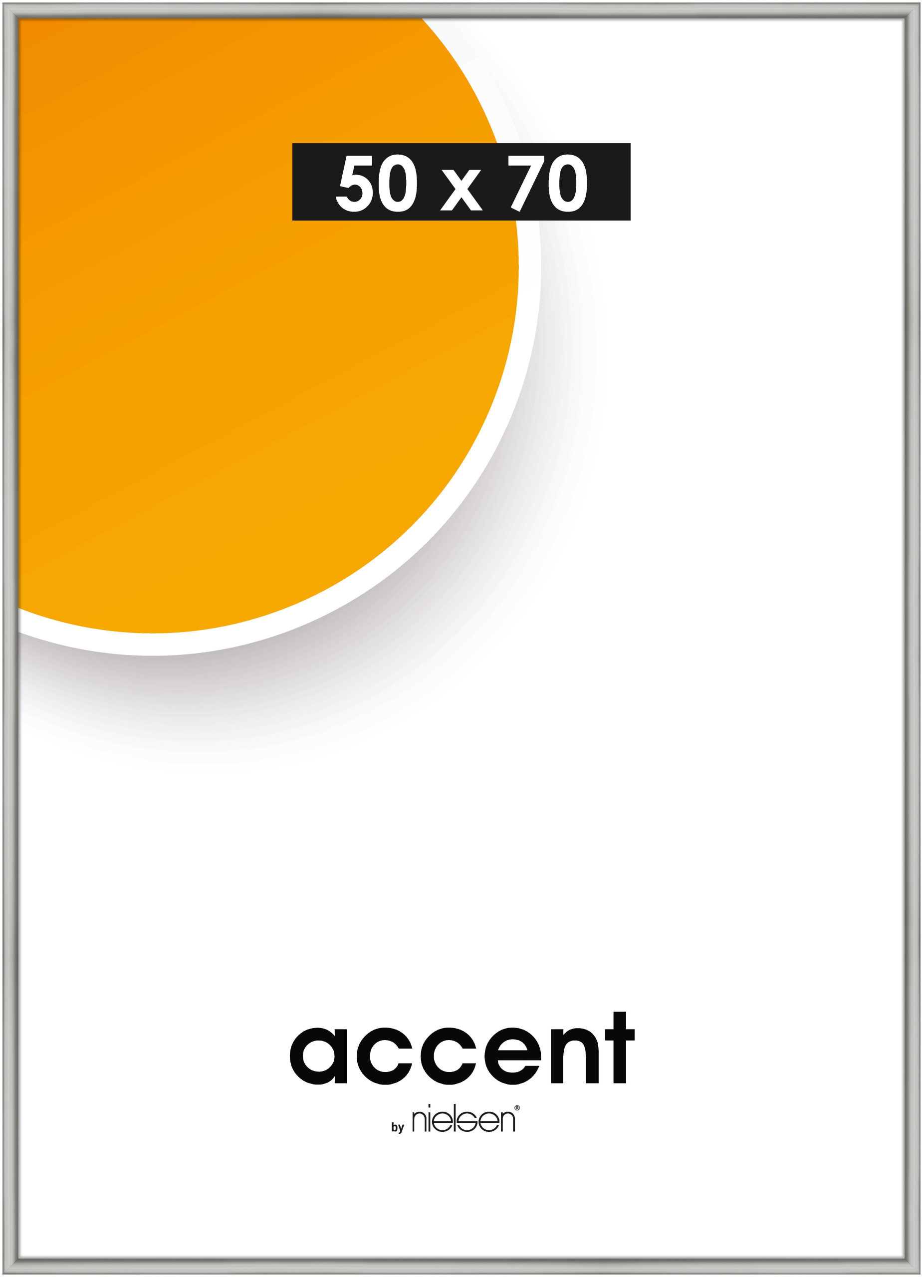 accent by nielsen Kunststoff Bilderrahmen Colorado Uni, 50x70 cm, Silber Matt