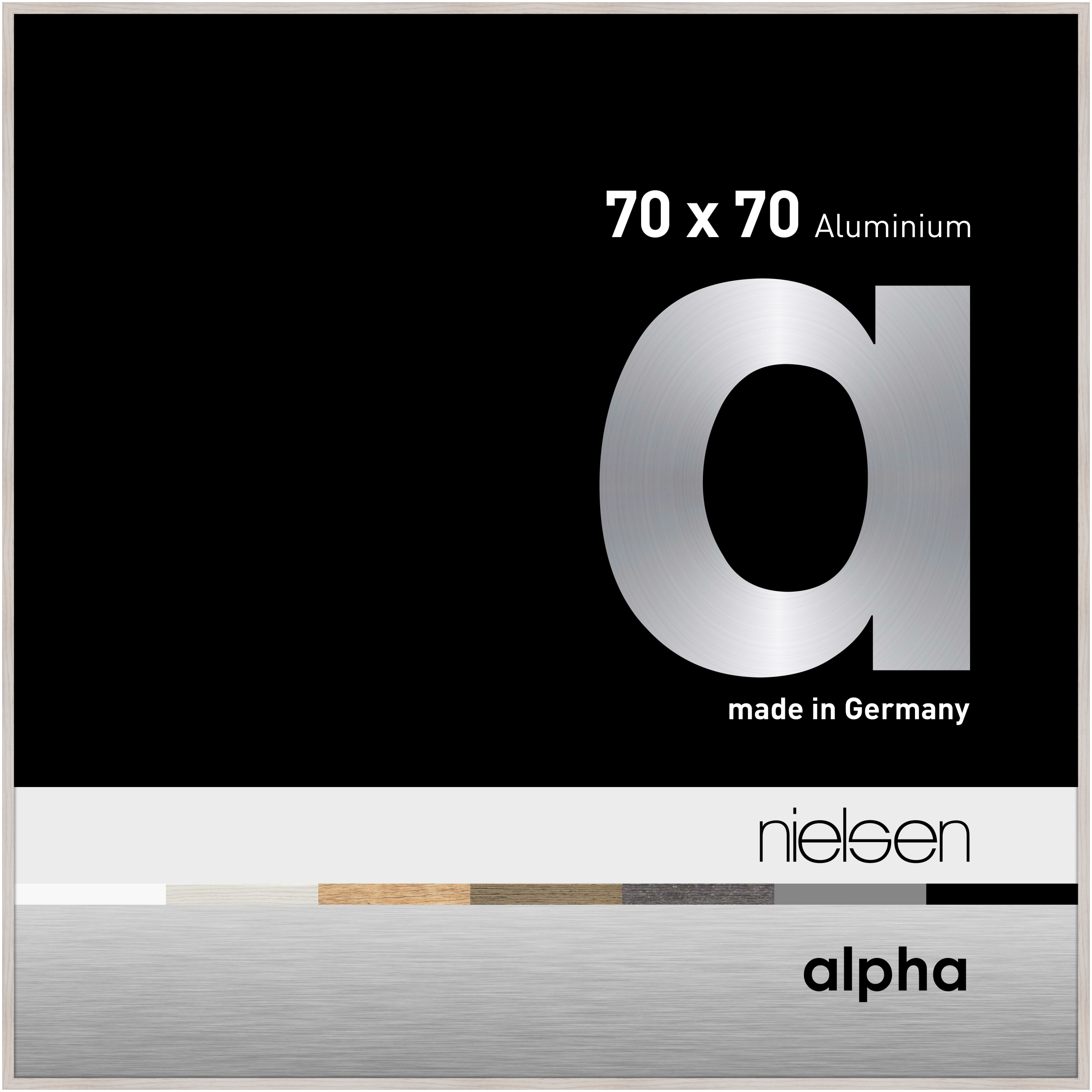 nielsen Aluminium Bilderrahmen Alpha, 70x70 cm, Eiche Weiß