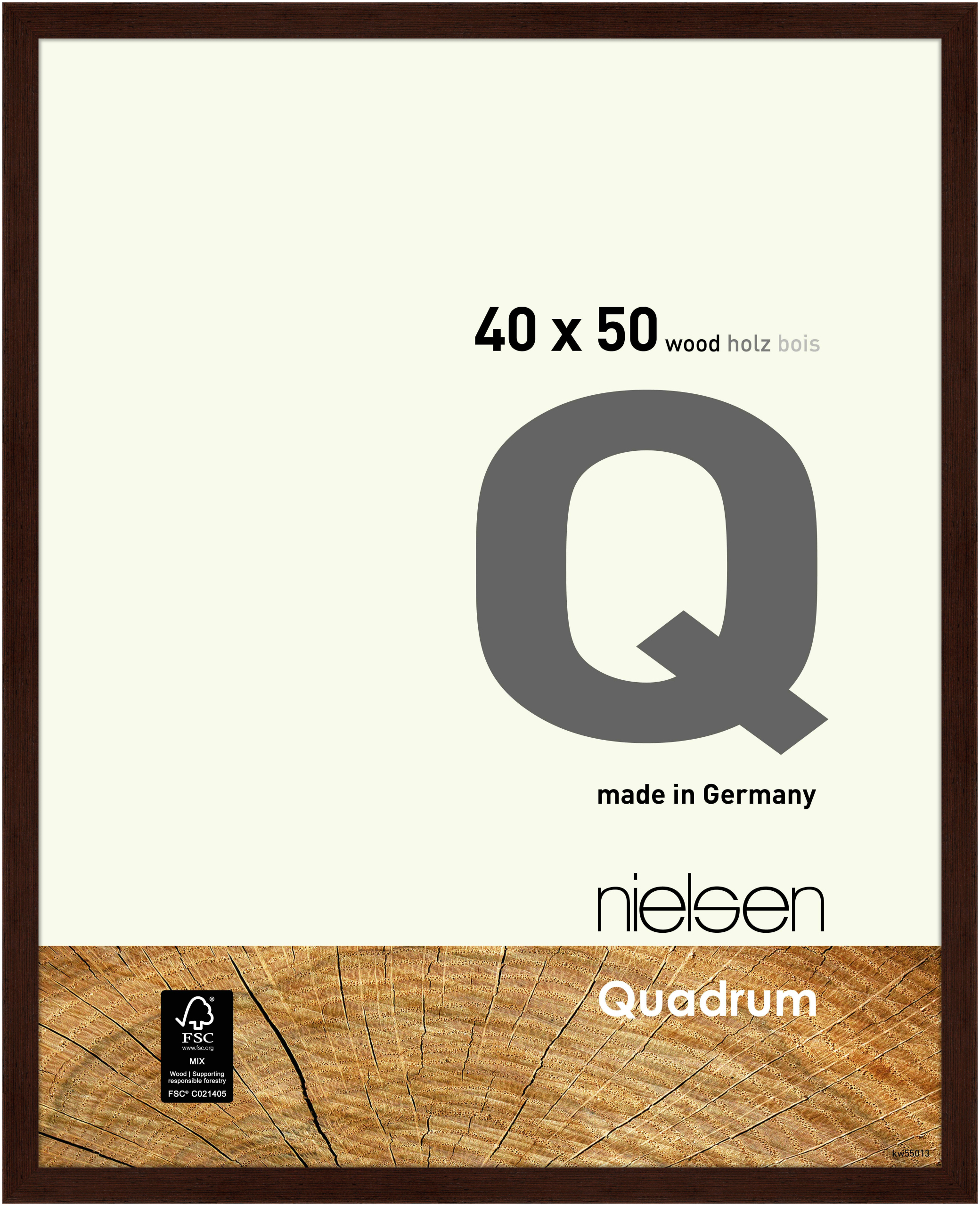 nielsen Holz Bilderrahmen Quadrum, 40x50 cm, Wengé