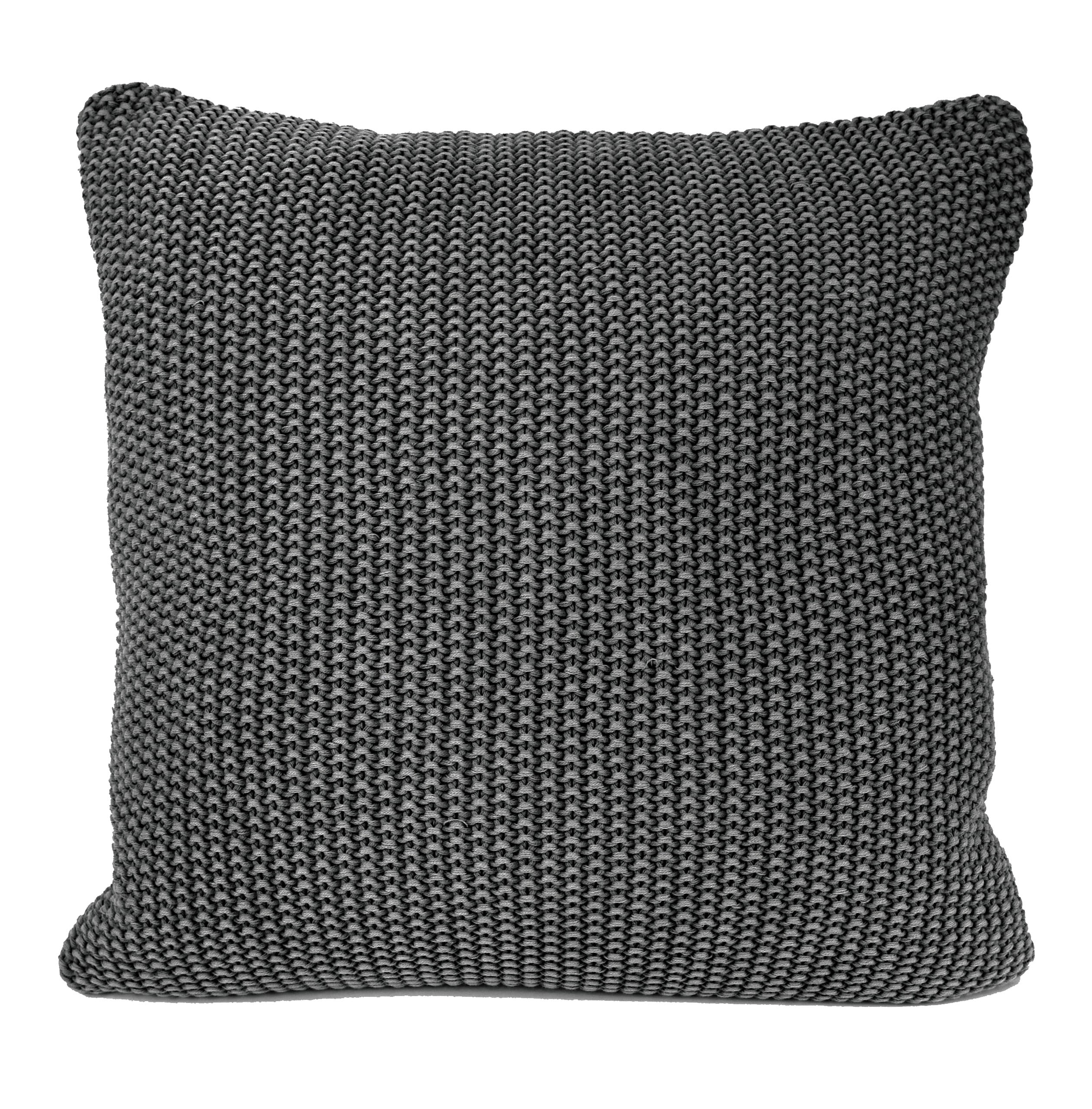 nielsen HOME Kissen Nika gestrickt,50x50cm,Dunkelgrau(Farbeffekt),100%Baumwolle,Strick,OEKO-TEX Standard 100,Füllkissen