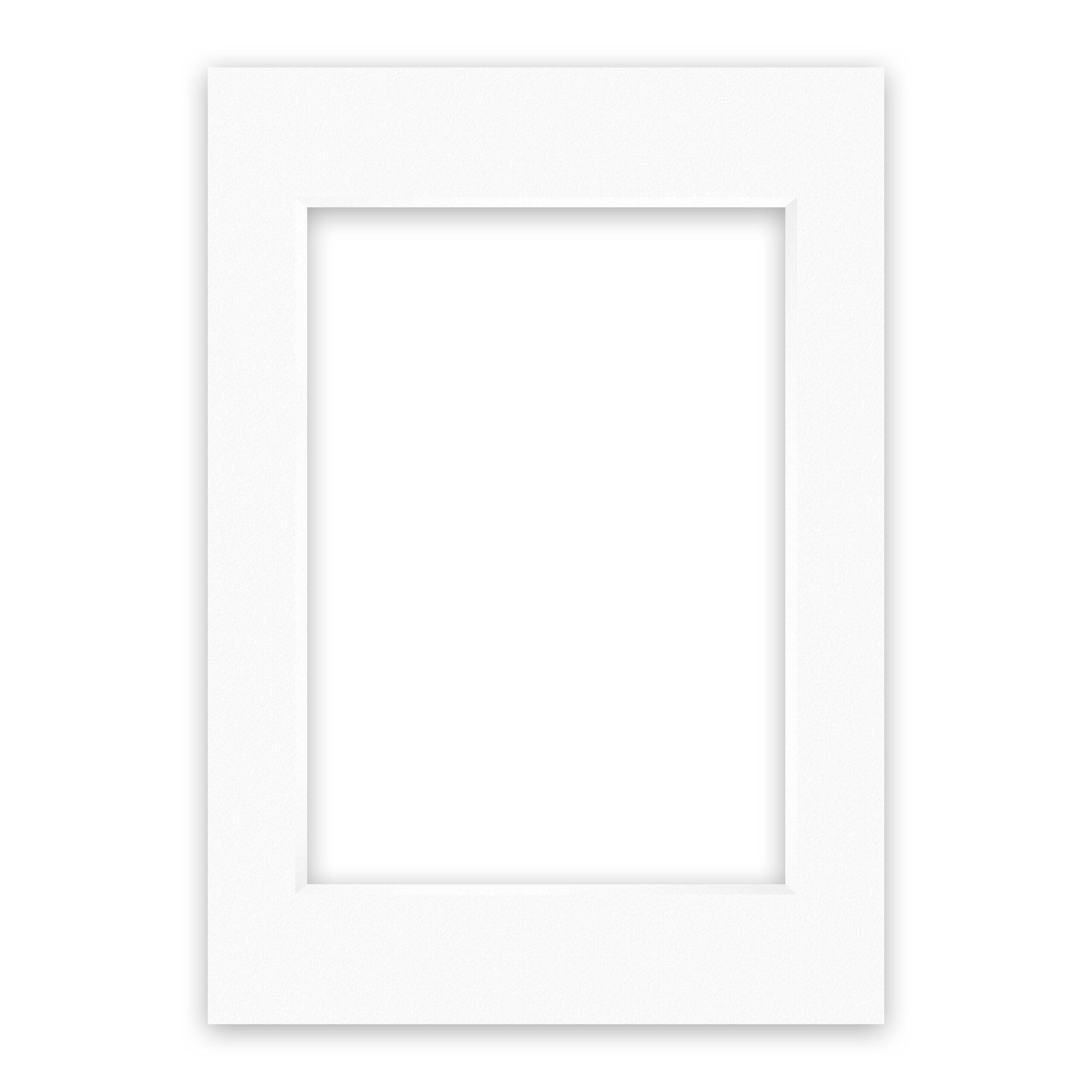 nielsen Conservation Passepartout 1,5 mm, Außenformat 29,7x42 cm (DIN A3) für Bilder DIN A4, Reinweiß glatt