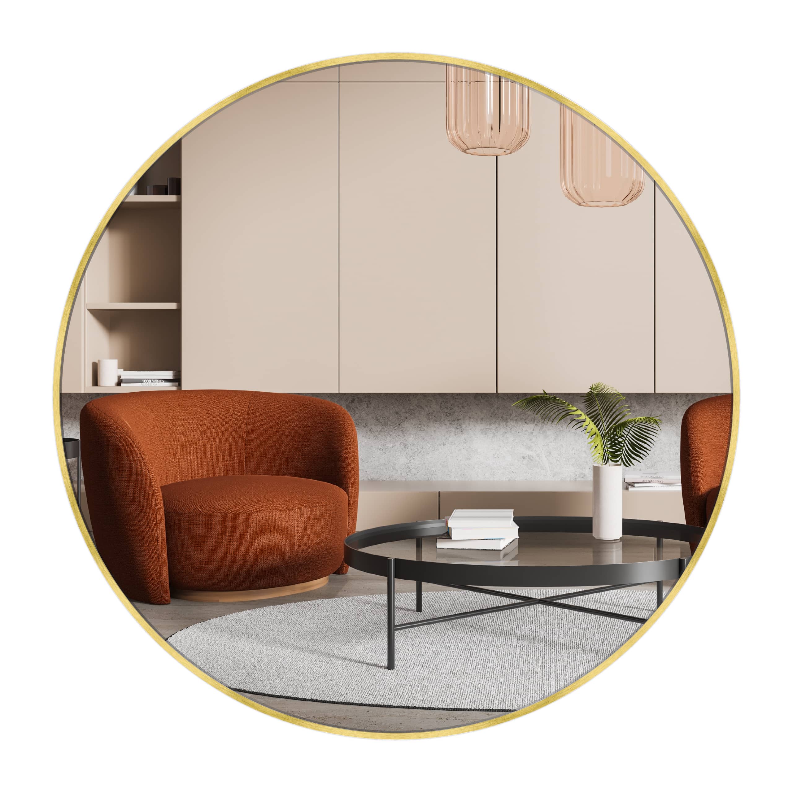 nielsen HOME Wandspiegel Jaron, 80 cm rund, Aluminium, Gold