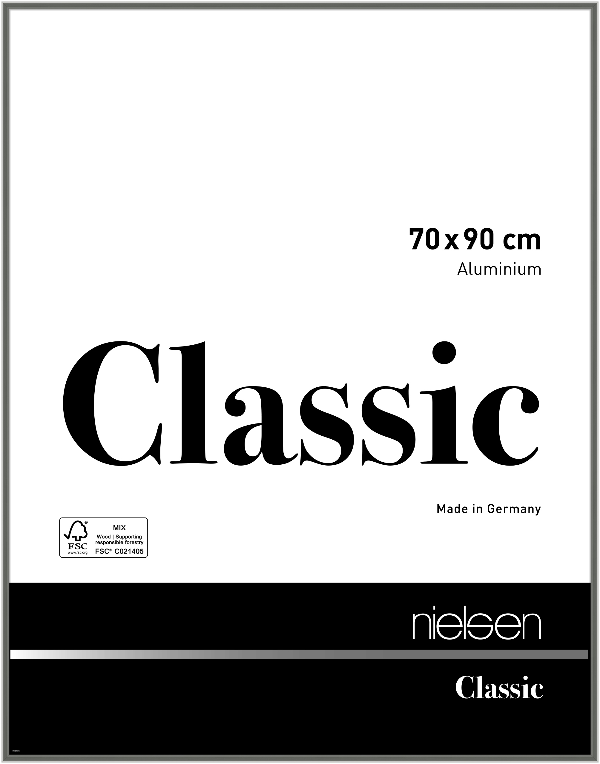 nielsen Aluminium Bilderrahmen Classic, 70x90 cm, Contrastgrau