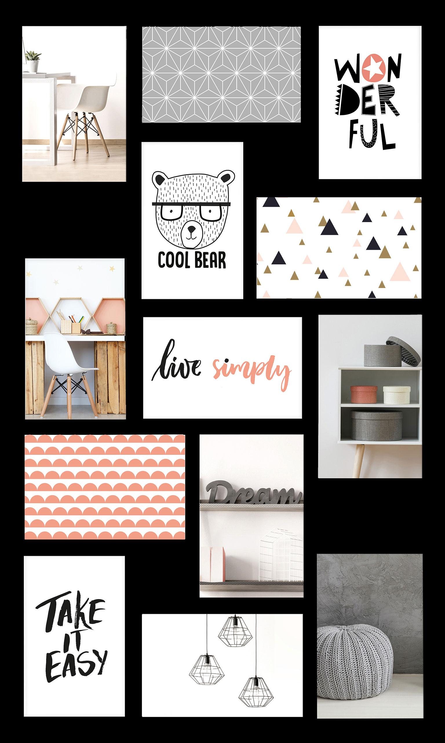 accent by nielsen Collage 13 Fotos à 10x15 cm, Schwarz, Außenformat: 38x63,5x2,5 cm